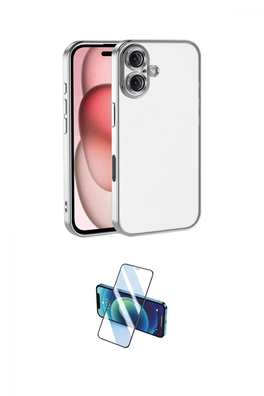 ieg™ iPhone 17 Kılıf Vadi Minimal - Siyah 3D Antistatik Cam Ekran Koruyucu