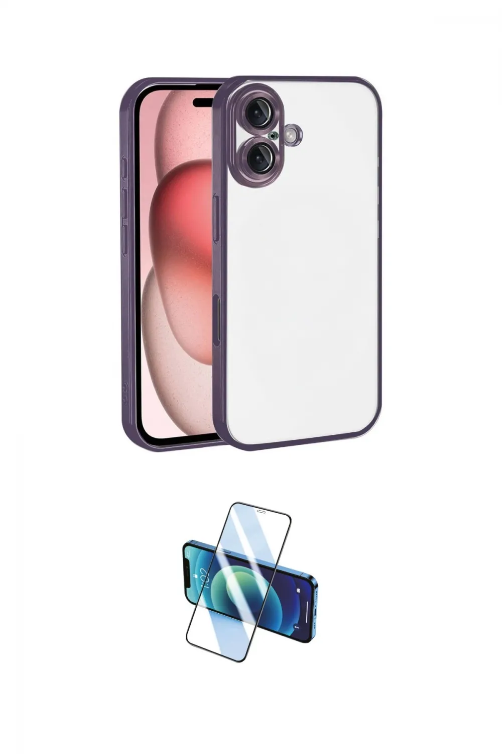 ieg™ iPhone 17 Kılıf Vadi Minimal - Siyah 3D Antistatik Cam Ekran Koruyucu