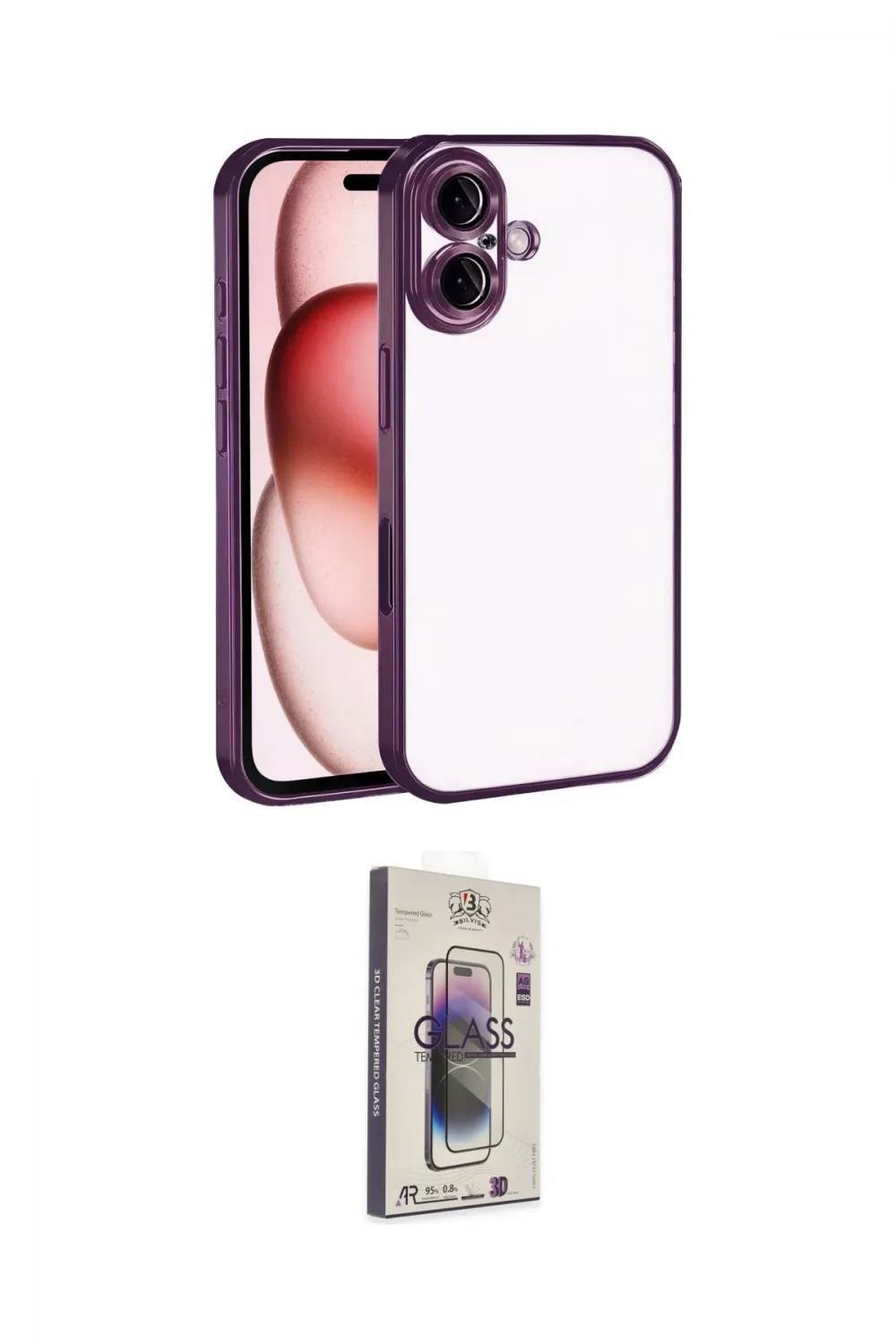 ieg™ iPhone 17 Kılıf Vadi Minimal - Siyah Bilvis 3D Cam Ekran Koruyucu