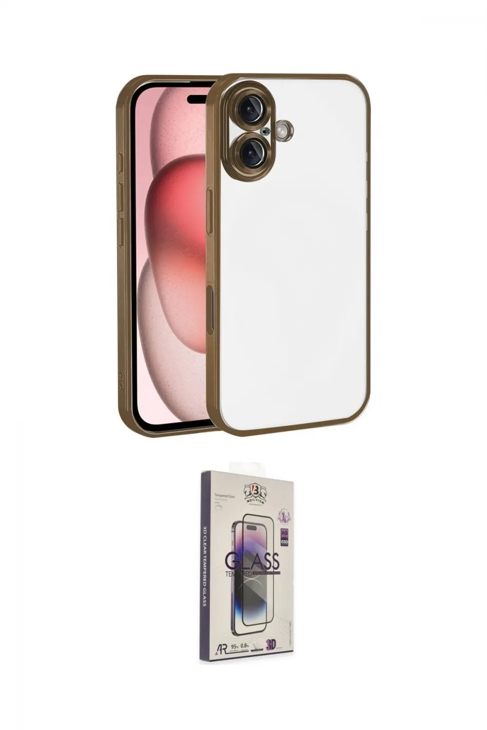 ieg™ iPhone 17 Kılıf Vadi Minimal - Siyah Bilvis 3D Cam Ekran Koruyucu