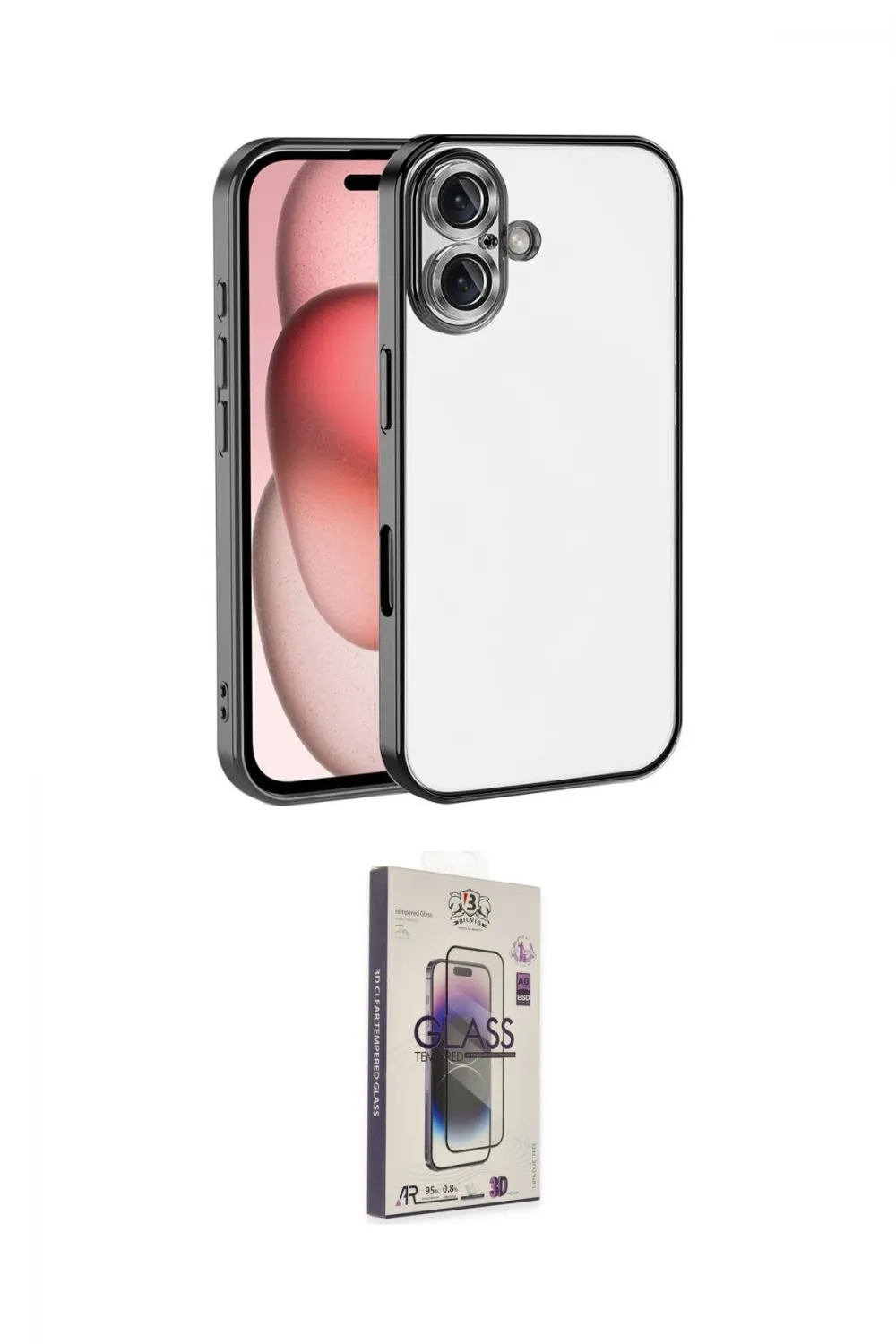 ieg™ iPhone 17 Kılıf Vadi Minimal - Siyah Bilvis 3D Cam Ekran Koruyucu