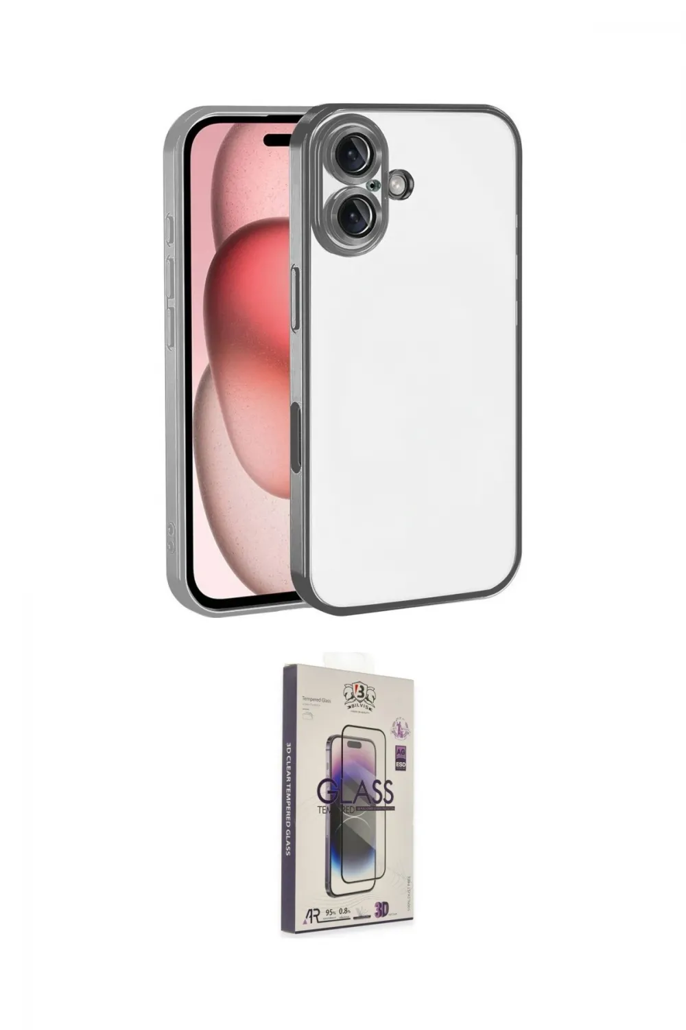 ieg™ iPhone 17 Kılıf Vadi Minimal - Siyah Bilvis 3D Cam Ekran Koruyucu
