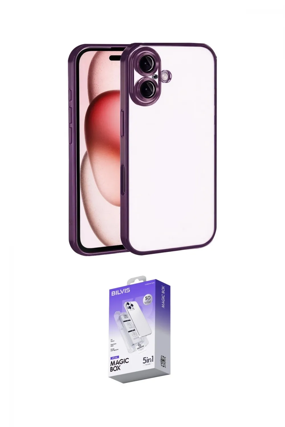 ieg™ iPhone 17 Kılıf Vadi Minimal - Siyah Bilvis 5in1 3D Magic Cam Ekran Koruyucu