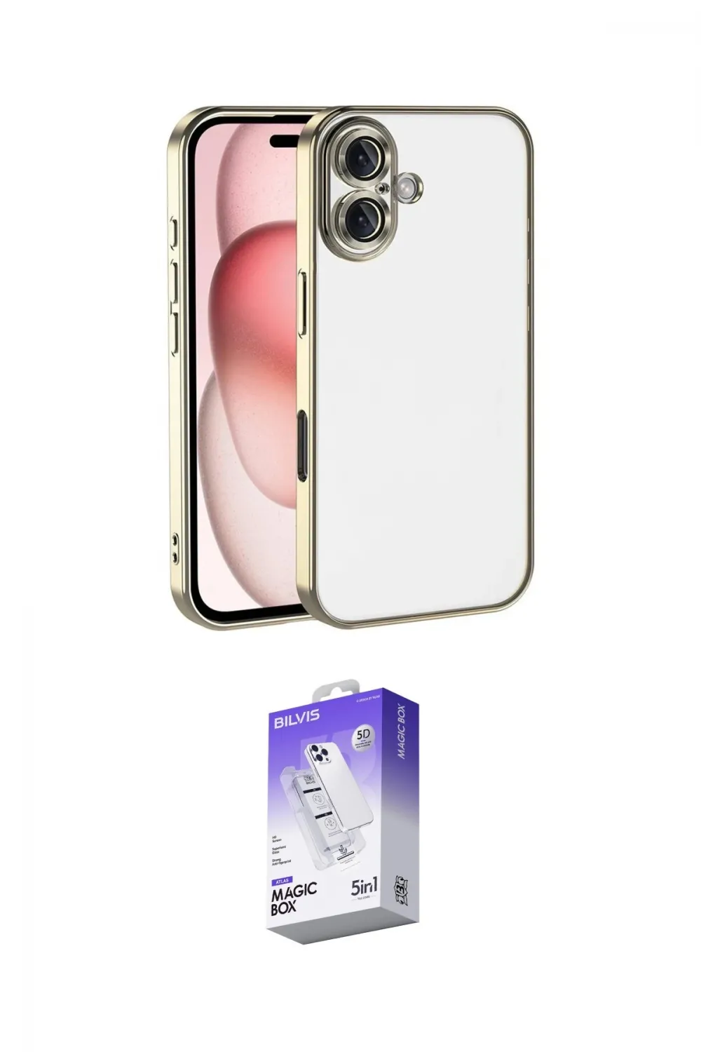 ieg™ iPhone 17 Kılıf Vadi Minimal - Siyah Bilvis 5in1 3D Magic Cam Ekran Koruyucu