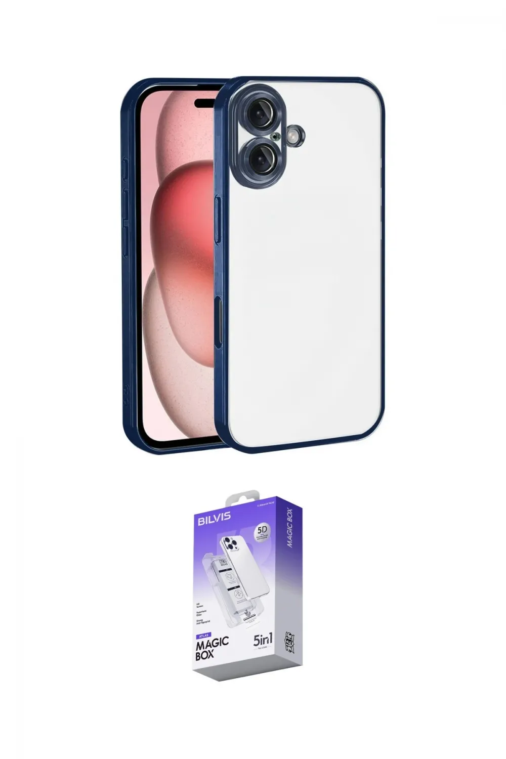 ieg™ iPhone 17 Kılıf Vadi Minimal - Siyah Bilvis 5in1 3D Magic Cam Ekran Koruyucu