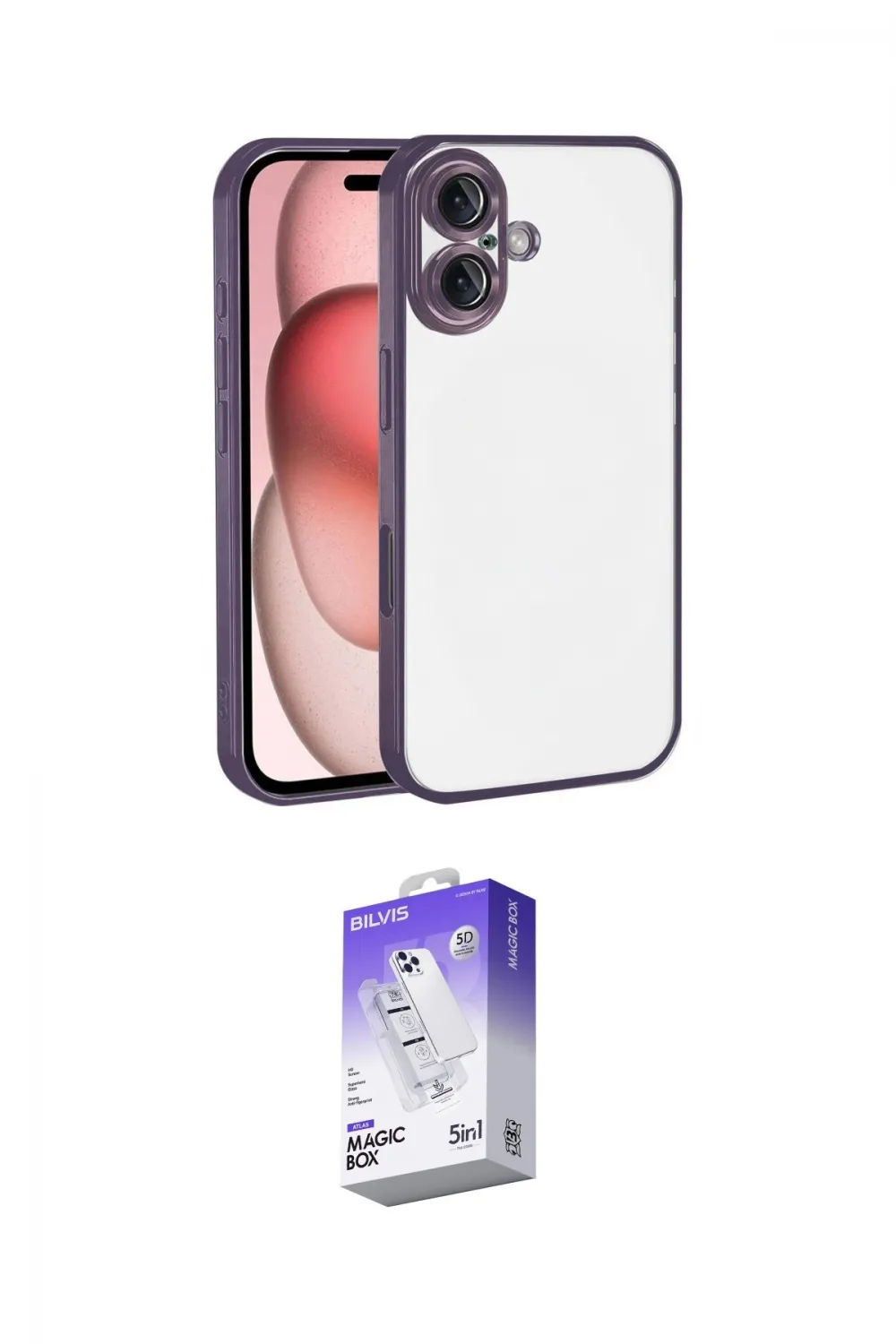 ieg™ iPhone 17 Kılıf Vadi Minimal - Siyah Bilvis 5in1 3D Magic Cam Ekran Koruyucu