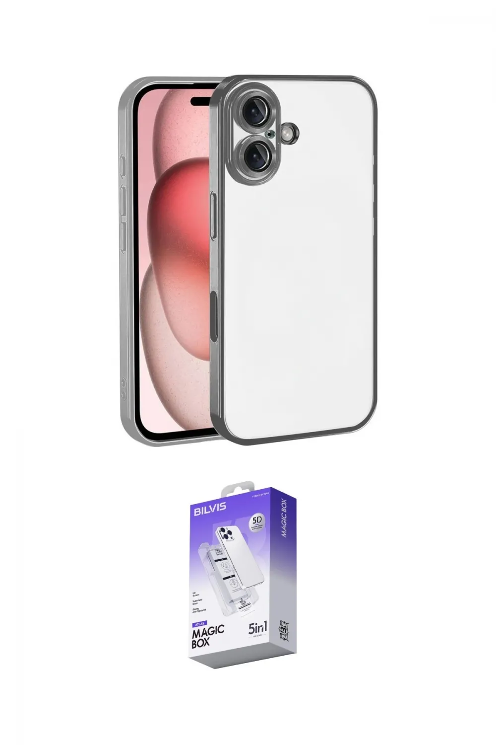 ieg™ iPhone 17 Kılıf Vadi Minimal - Siyah Bilvis 5in1 3D Magic Cam Ekran Koruyucu