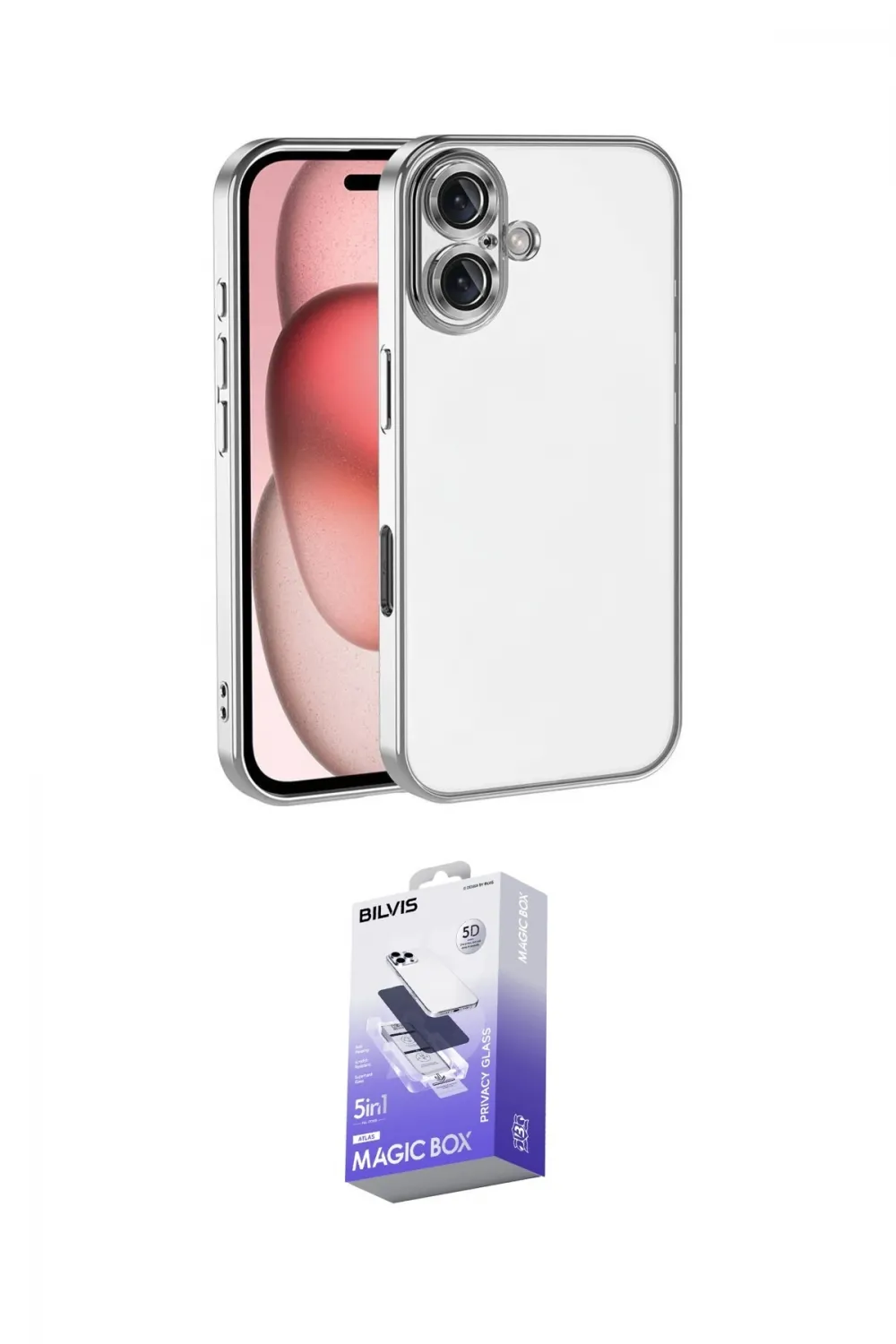 ieg™ iPhone 17 Kılıf Vadi Minimal - Siyah Bilvis 5in1 5D Magic Hayalet Cam Ekran Koruyucu