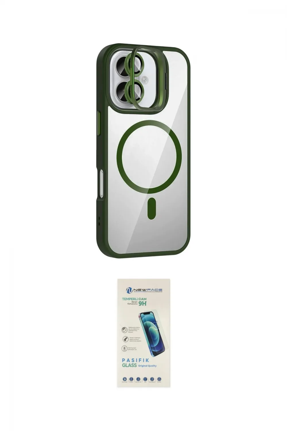 ieg™ iPhone 17 Kılıf Yadigar Asil Koleksiyonu - Şeffaf Pasifik Cam Ekran Koruyucu