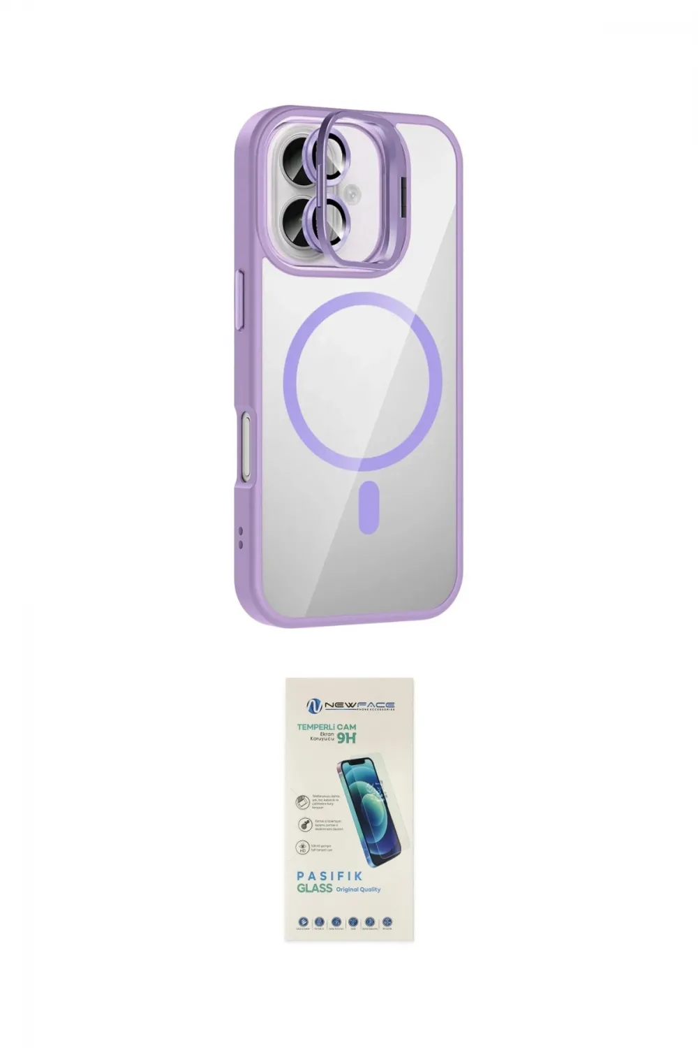 ieg™ iPhone 17 Kılıf Yadigar Asil Koleksiyonu - Şeffaf Pasifik Cam Ekran Koruyucu