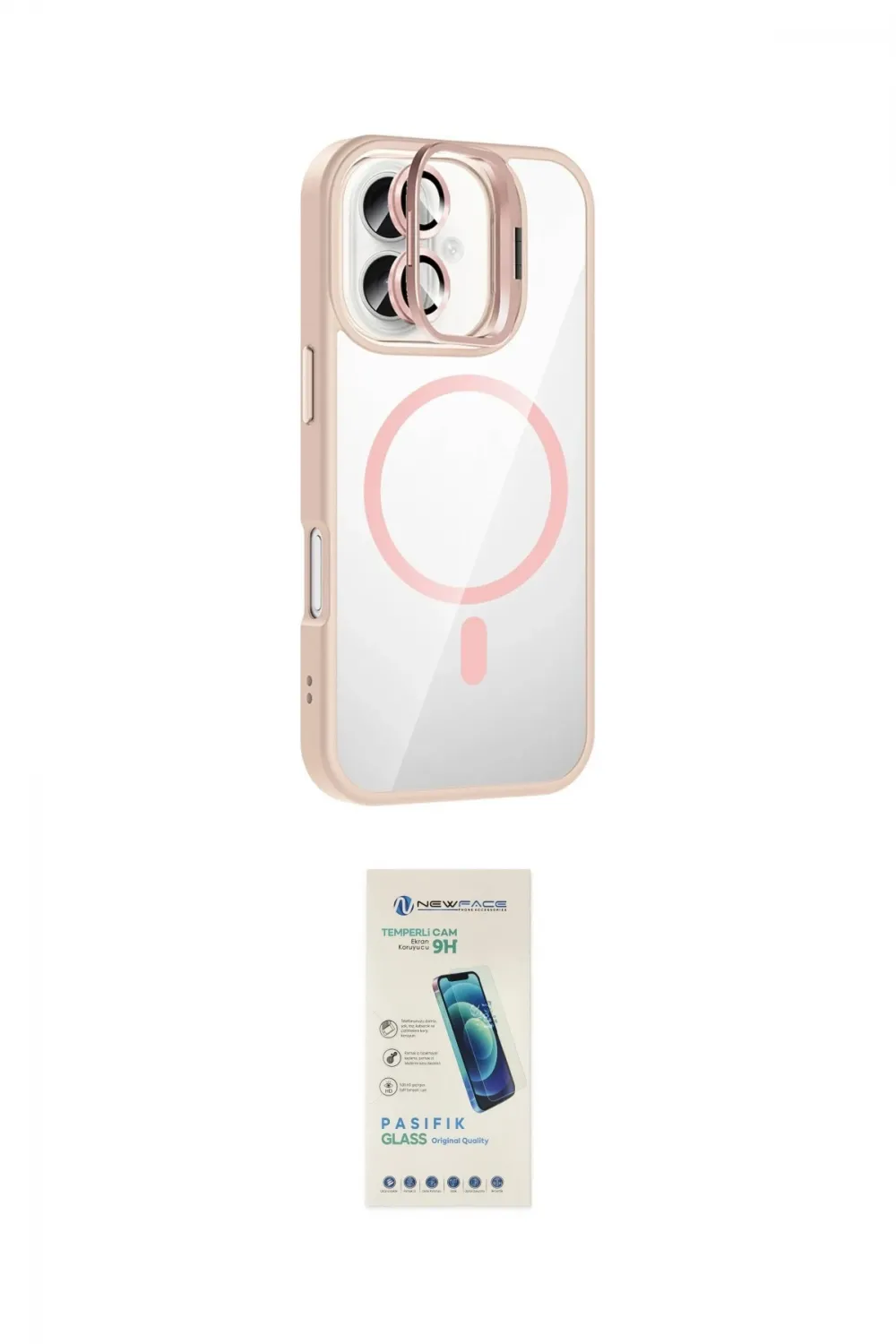 ieg™ iPhone 17 Kılıf Yadigar Asil Koleksiyonu - Şeffaf Pasifik Cam Ekran Koruyucu