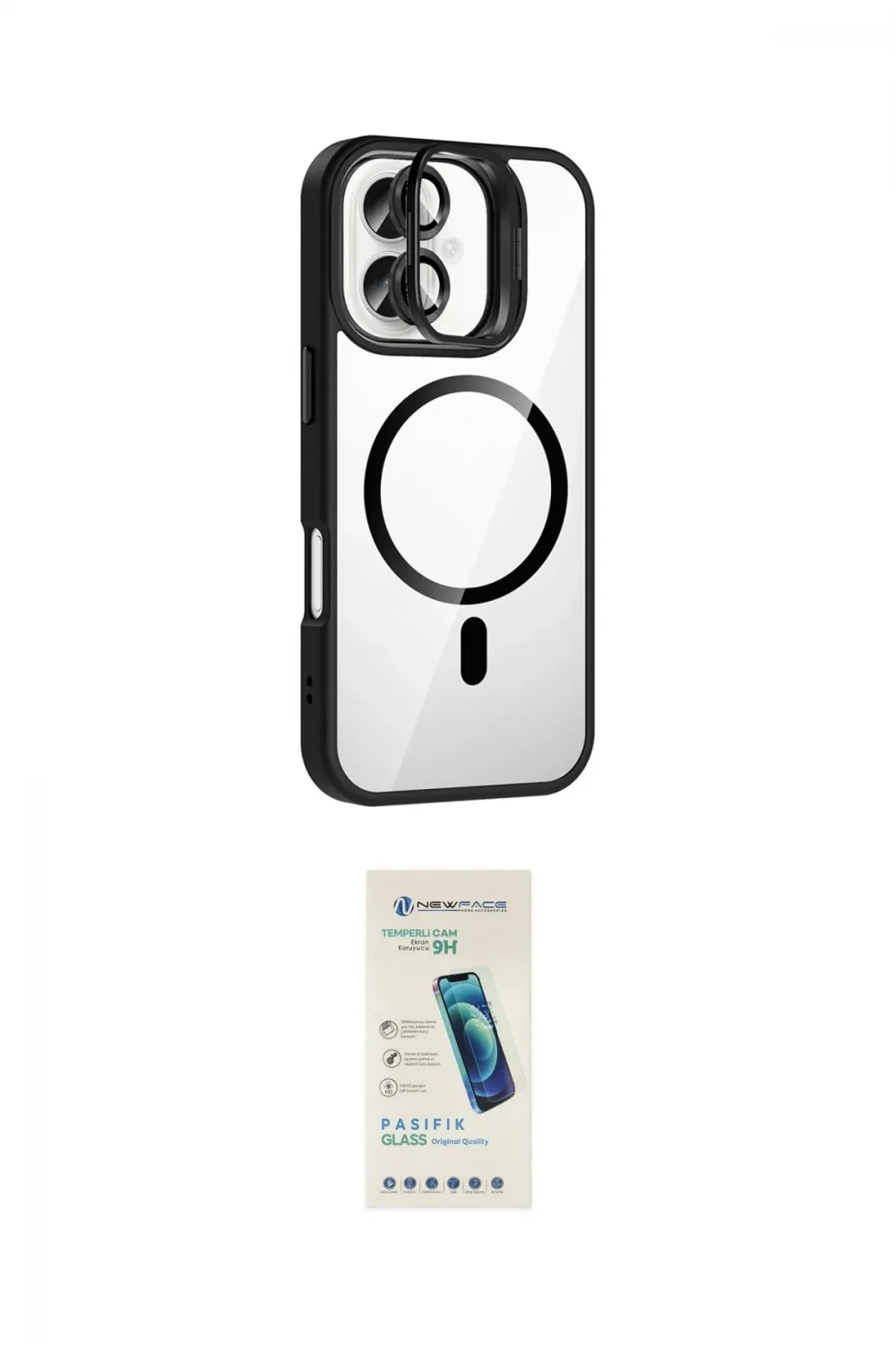 ieg™ iPhone 17 Kılıf Yadigar Asil Koleksiyonu - Şeffaf Pasifik Cam Ekran Koruyucu