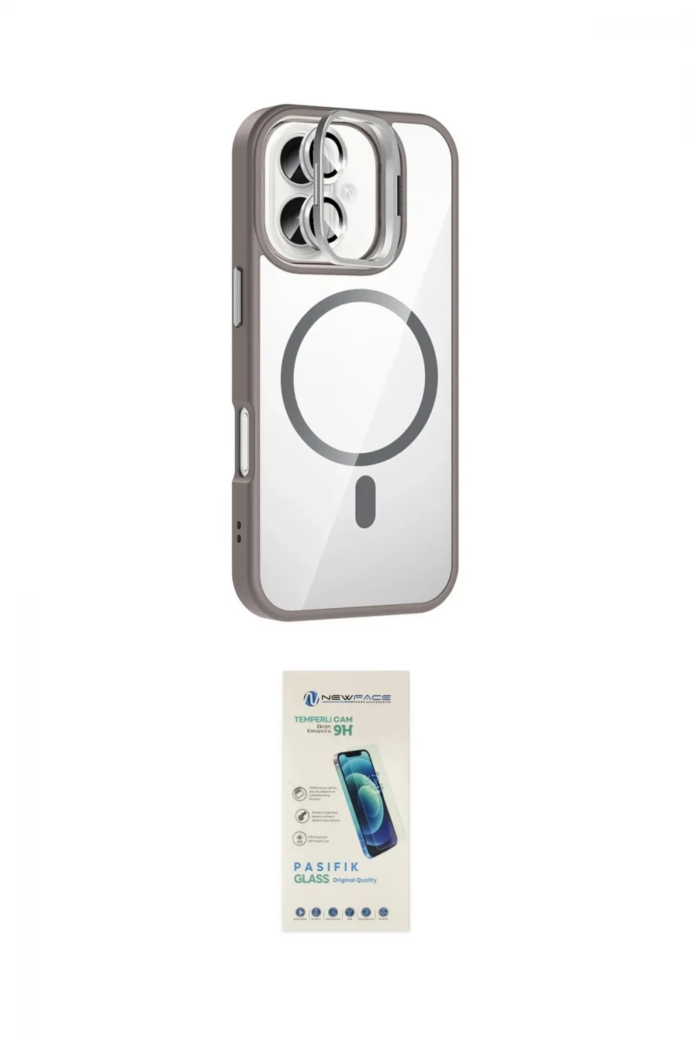 ieg™ iPhone 17 Kılıf Yadigar Asil Koleksiyonu - Şeffaf Pasifik Cam Ekran Koruyucu