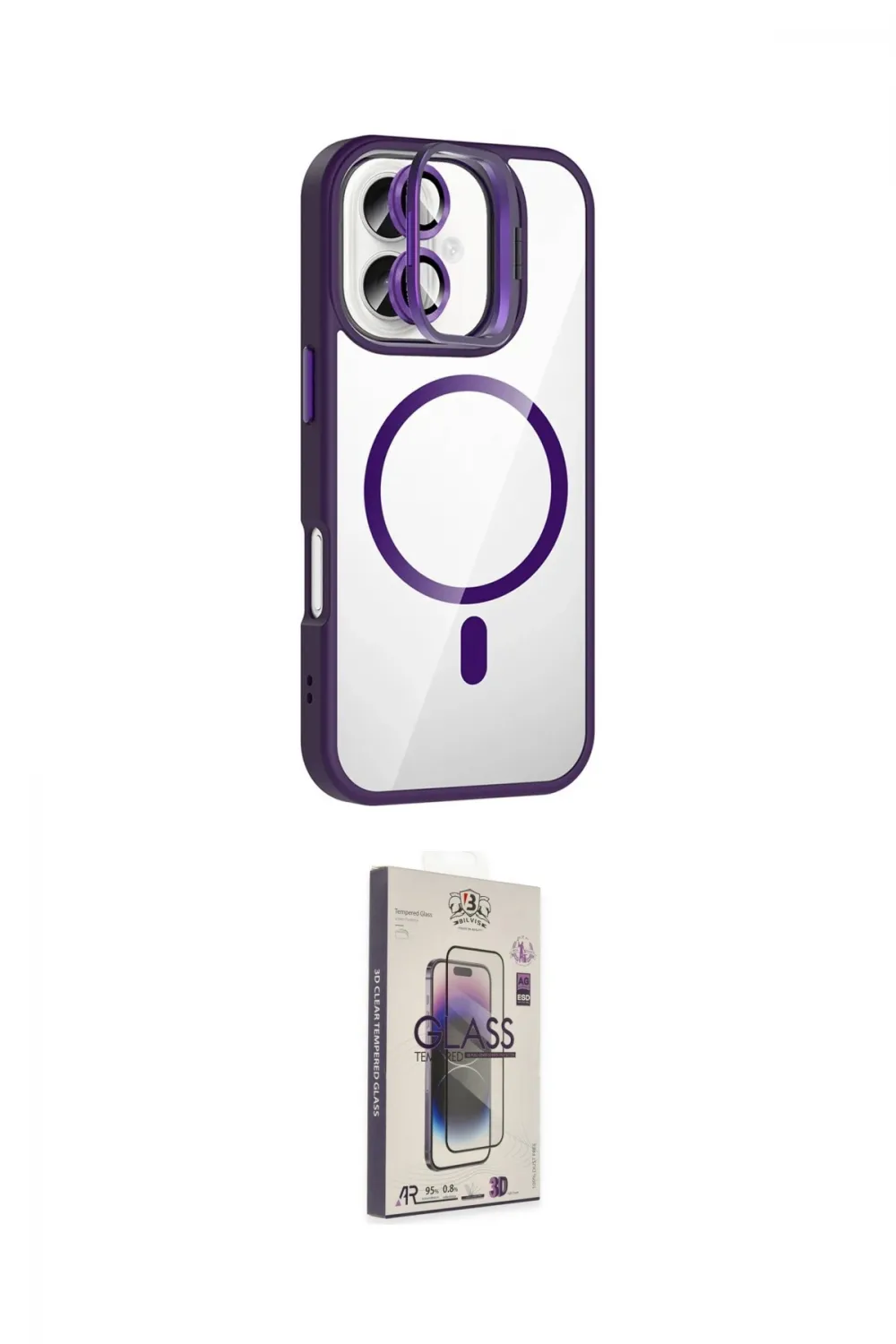 ieg™ iPhone 17 Kılıf Yadigar Asil Koleksiyonu - Siyah Bilvis 3D Cam Ekran Koruyucu