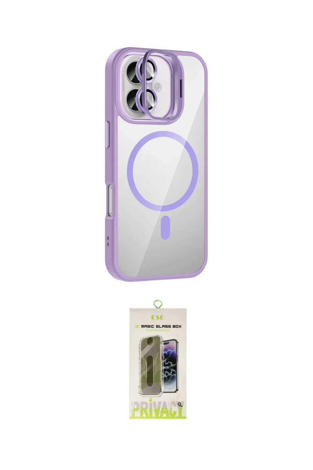ieg™ iPhone 17 Kılıf Yadigar Asil Koleksiyonu - Siyah Joko Magic 5D Hayalet Cam