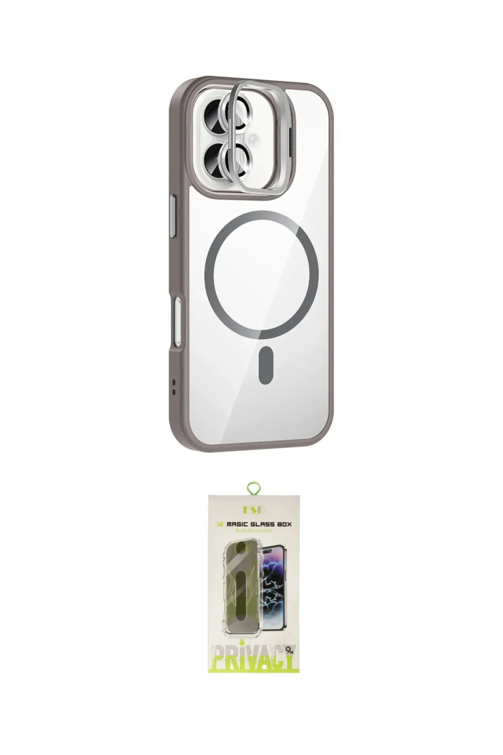 ieg™ iPhone 17 Kılıf Yadigar Asil Koleksiyonu - Siyah Joko Magic 5D Hayalet Cam