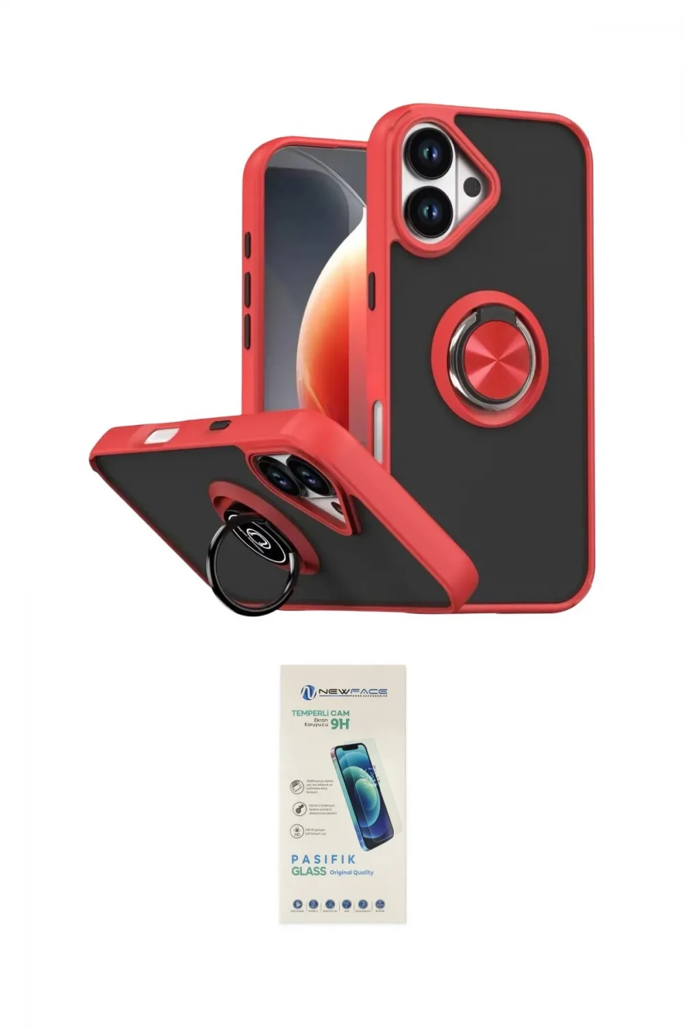 ieg™ iPhone 17 Kılıf Yörünge Çizgi - Şeffaf Pasifik Cam Ekran Koruyucu