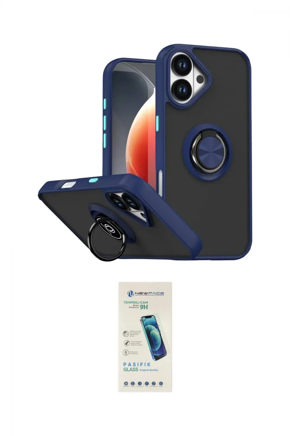 ieg™ iPhone 17 Kılıf Yörünge Çizgi - Şeffaf Pasifik Cam Ekran Koruyucu