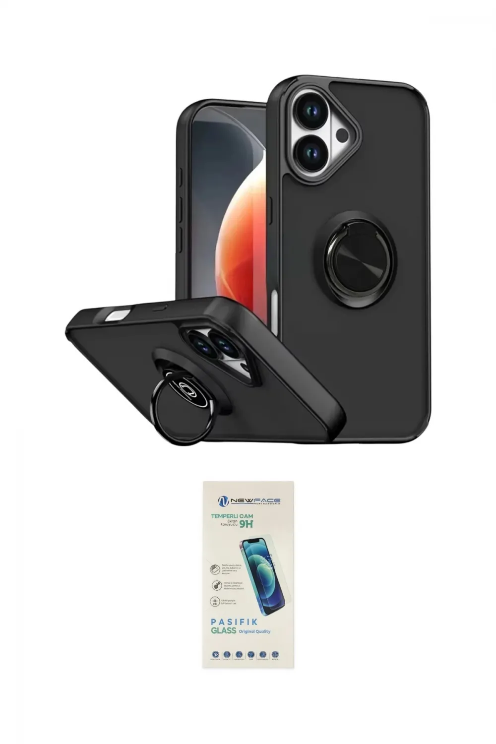 ieg™ iPhone 17 Kılıf Yörünge Çizgi - Şeffaf Pasifik Cam Ekran Koruyucu