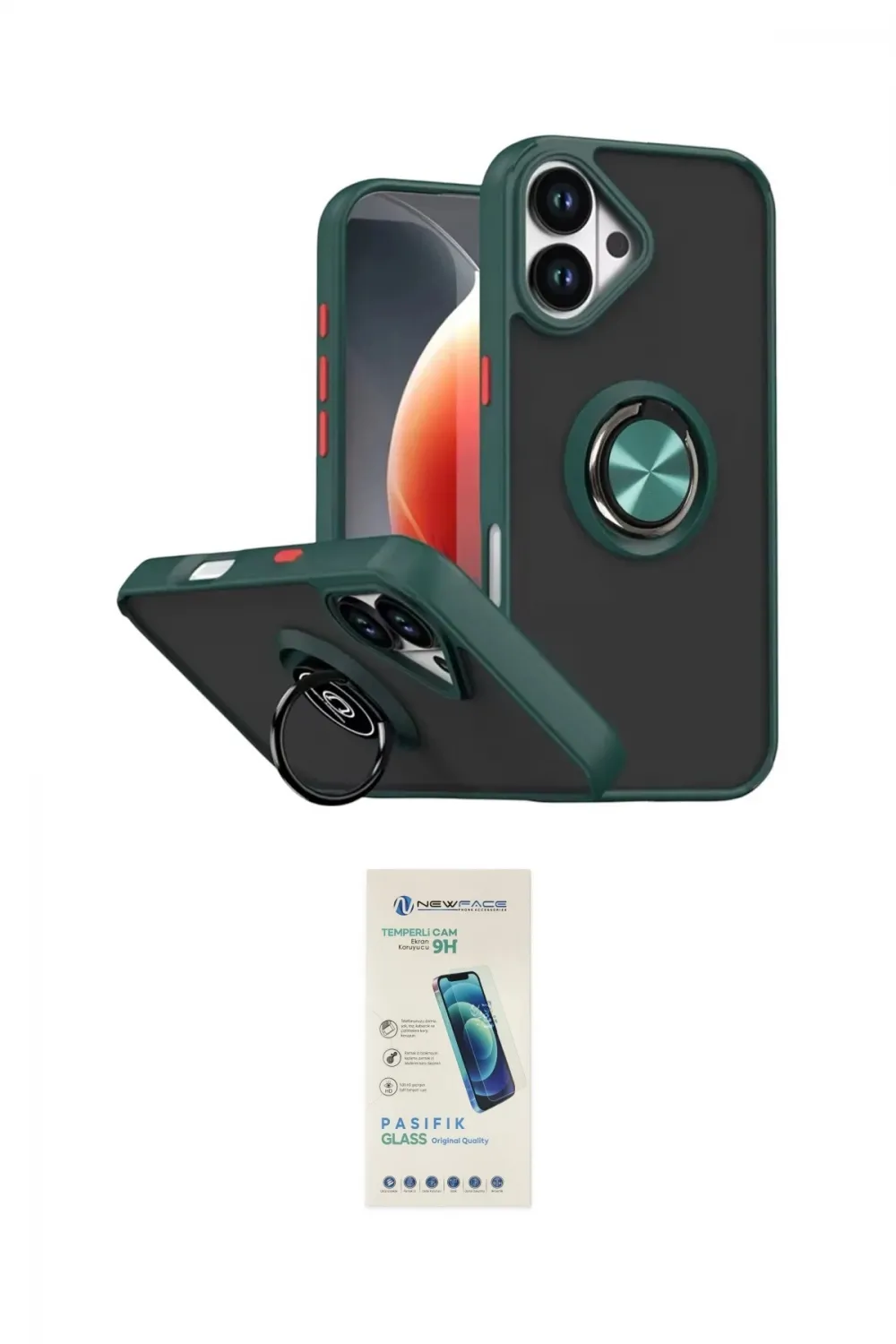 ieg™ iPhone 17 Kılıf Yörünge Çizgi - Şeffaf Pasifik Cam Ekran Koruyucu
