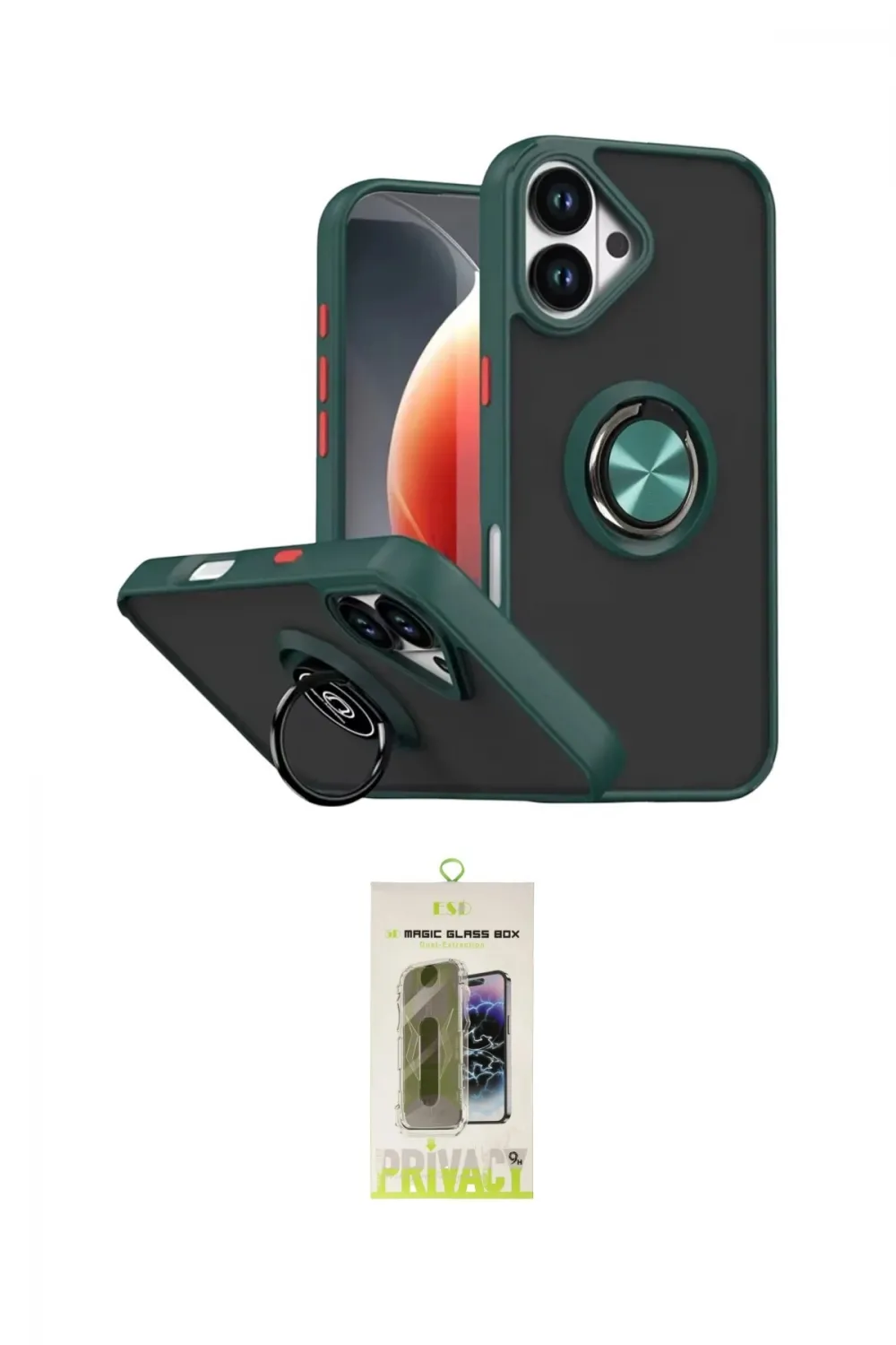 ieg™ iPhone 17 Kılıf Yörünge Çizgi - Siyah Joko Magic 5D Hayalet Cam