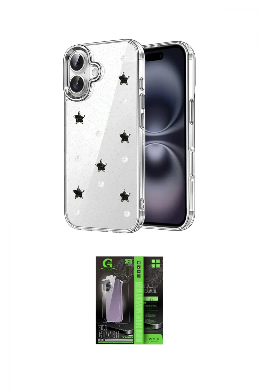 ieg™ iPhone 17 Kılıf Yörünge Form - Siyah 360 Mat Full Body Arka Koruyucu
