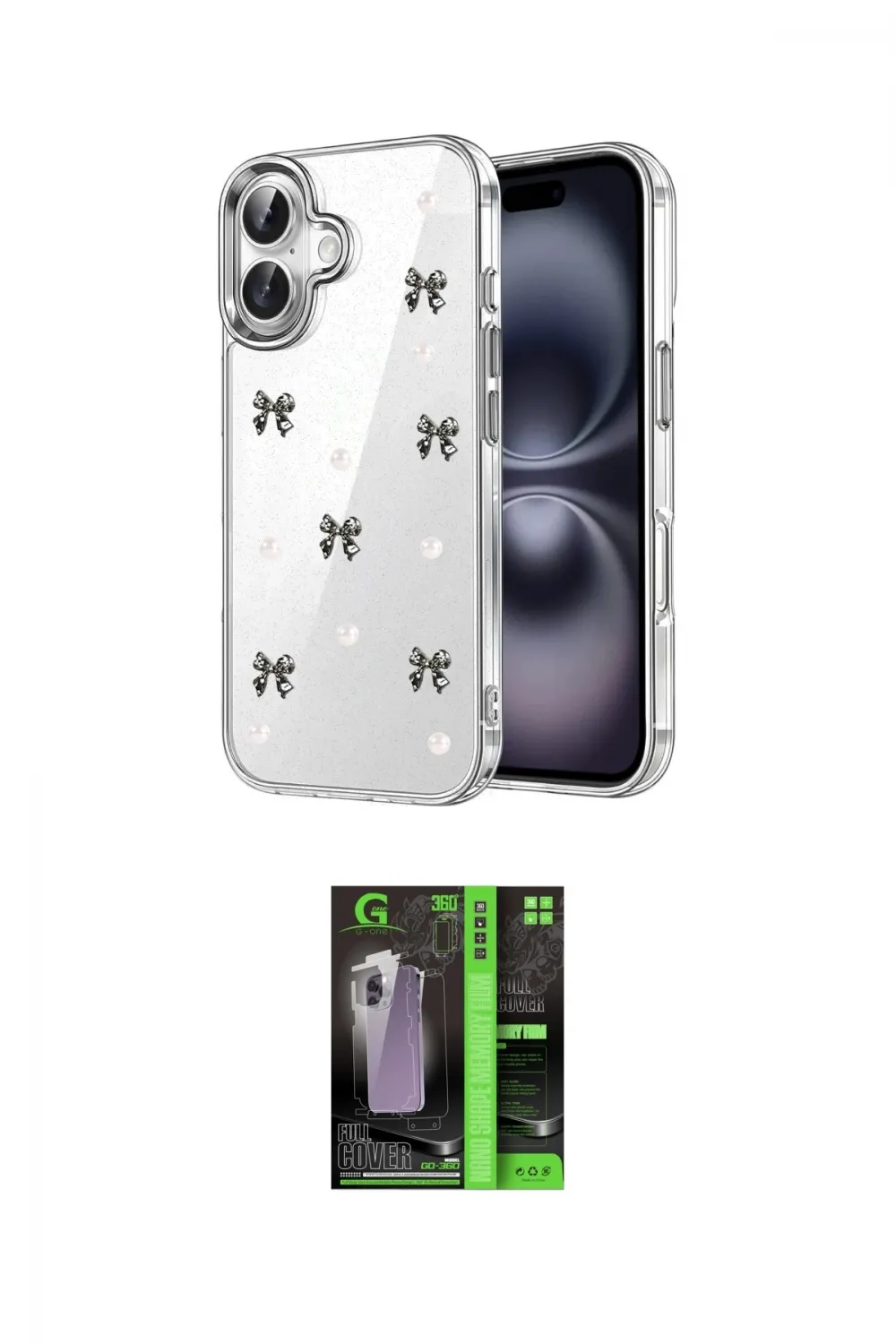 ieg™ iPhone 17 Kılıf Yörünge Form - Siyah 360 Mat Full Body Arka Koruyucu