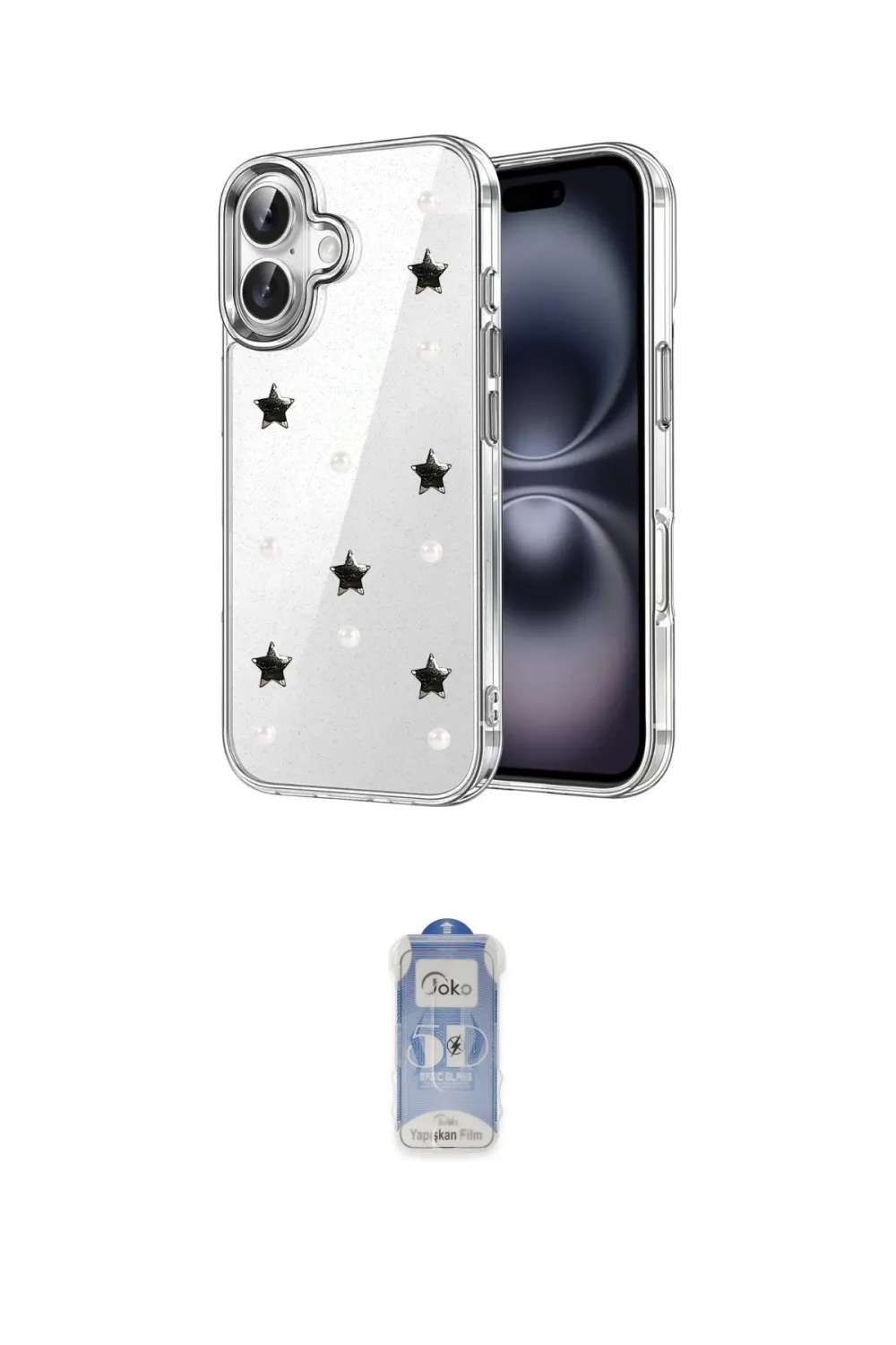 ieg™ iPhone 17 Kılıf Yörünge Form - Siyah Joko Magic 5D Cam
