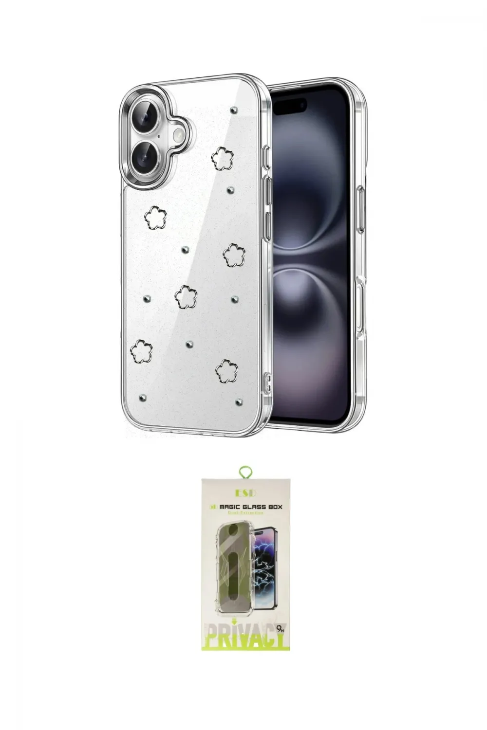 ieg™ iPhone 17 Kılıf Yörünge Form - Siyah Joko Magic 5D Hayalet Cam