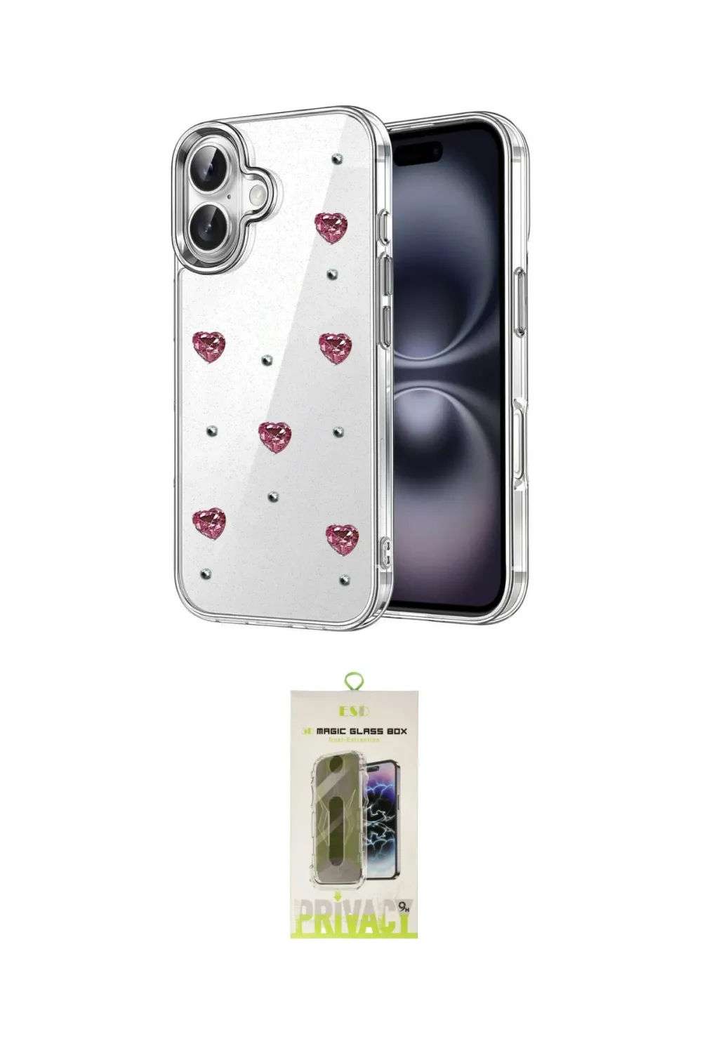 ieg™ iPhone 17 Kılıf Yörünge Form - Siyah Joko Magic 5D Hayalet Cam