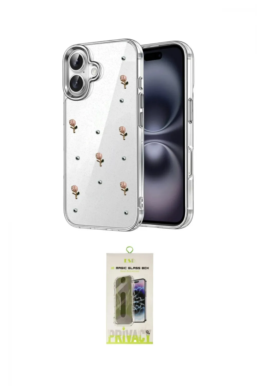 ieg™ iPhone 17 Kılıf Yörünge Form - Siyah Joko Magic 5D Hayalet Cam
