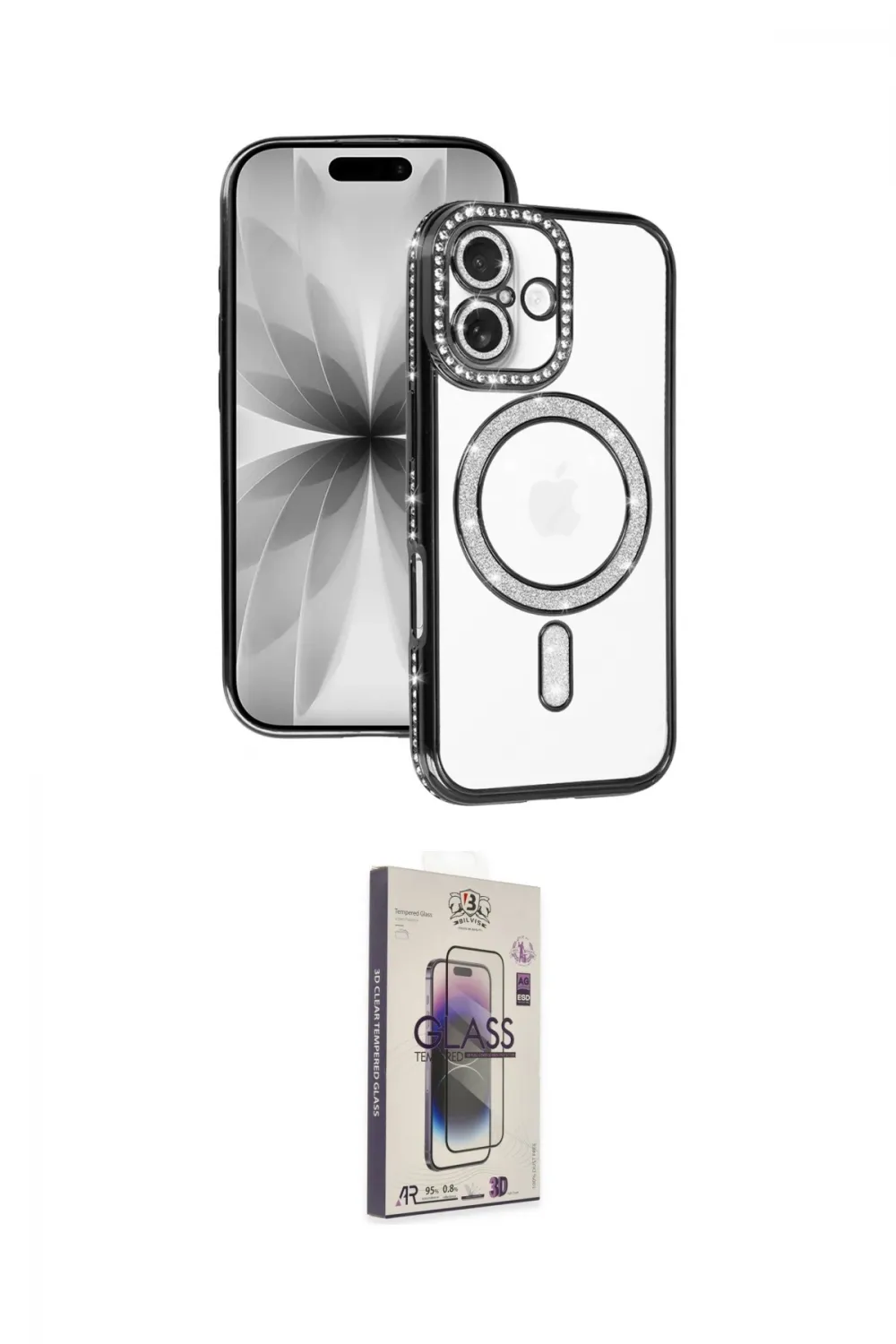ieg™ iPhone 17 Kılıf Zirve Doku Prime - Siyah Bilvis 3D Cam Ekran Koruyucu