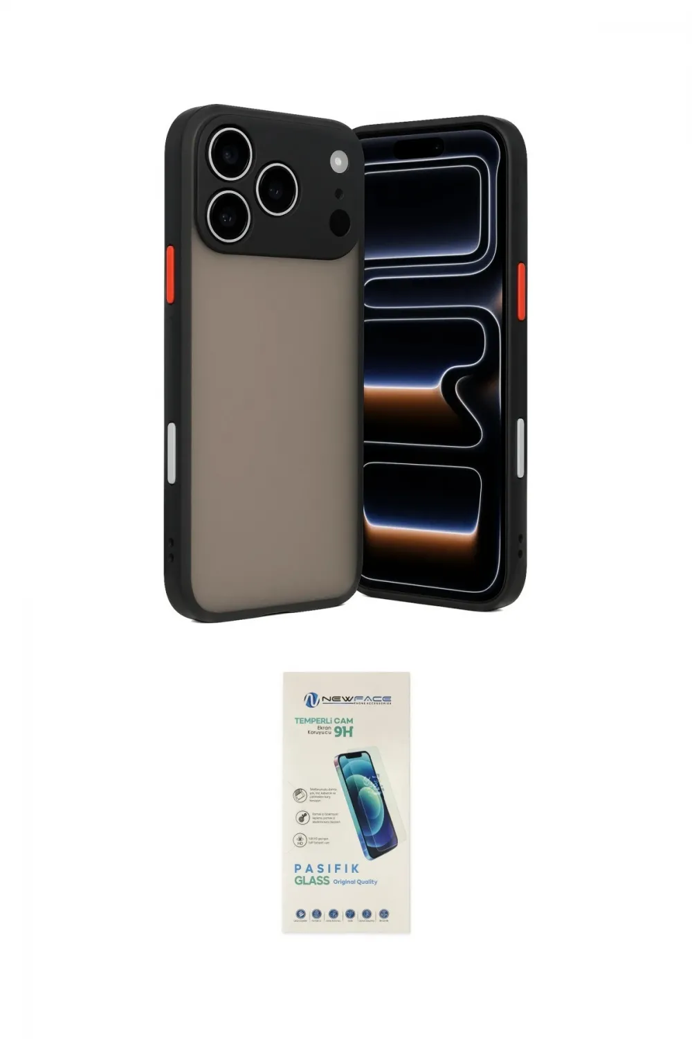 ieg™ iPhone 17 Pro Kılıf Ahenk Çizgi Serisi - Şeffaf Pasifik Cam Ekran Koruyucu