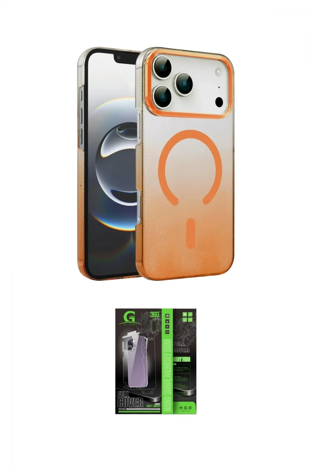 ieg™ iPhone 17 Pro Kılıf Ahenk Doku Özel Seri - Şeffaf 360 Full Body Arka Koruyucu