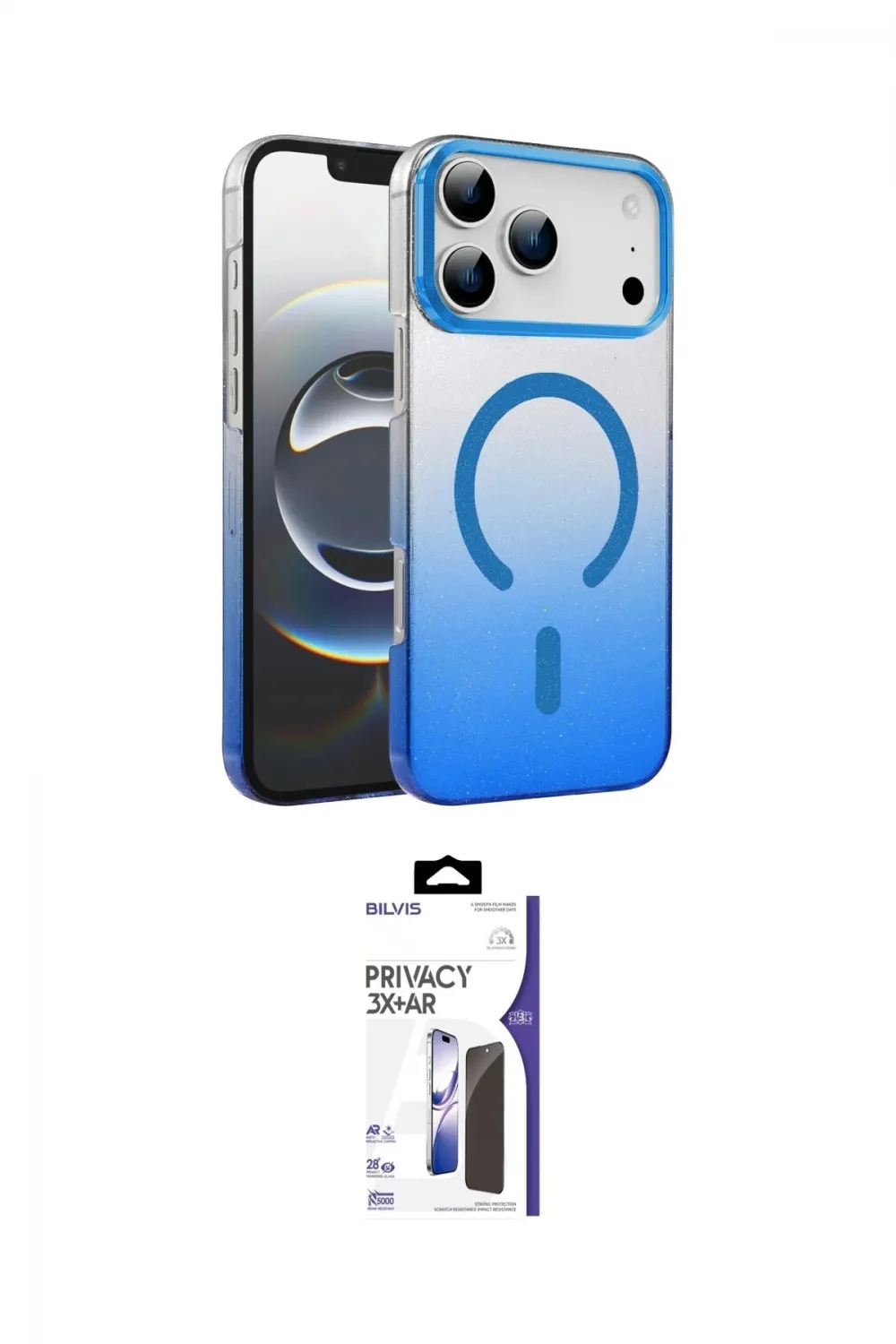 ieg™ iPhone 17 Pro Kılıf Ahenk Doku Özel Seri - Siyah Bilvis 3X AR Hayalet Cam Ekran Koruyucu