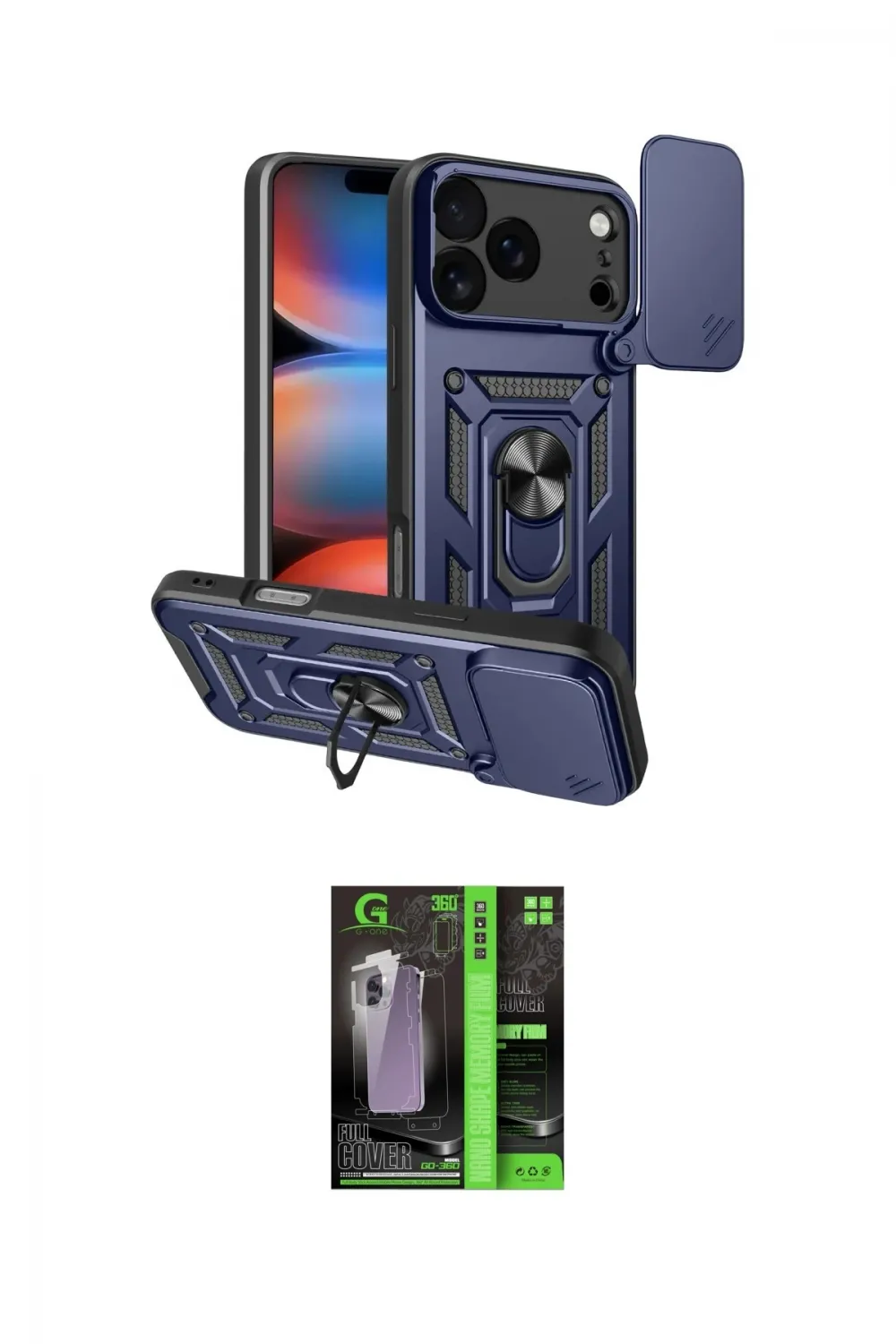 ieg™ iPhone 17 Pro Kılıf Ahenk Klasik - Siyah 360 Mat Full Body Arka Koruyucu