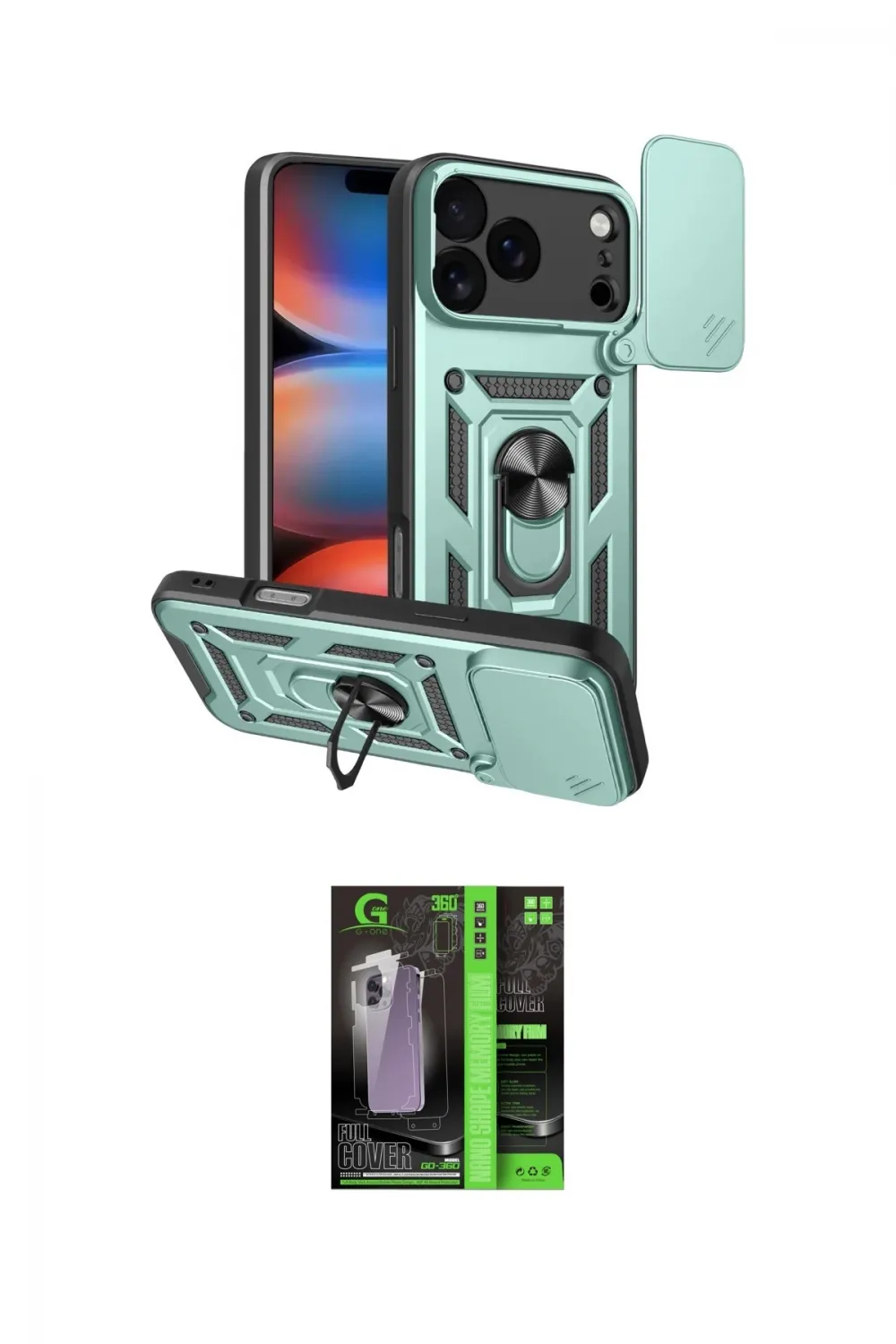 ieg™ iPhone 17 Pro Kılıf Ahenk Klasik - Siyah 360 Mat Full Body Arka Koruyucu