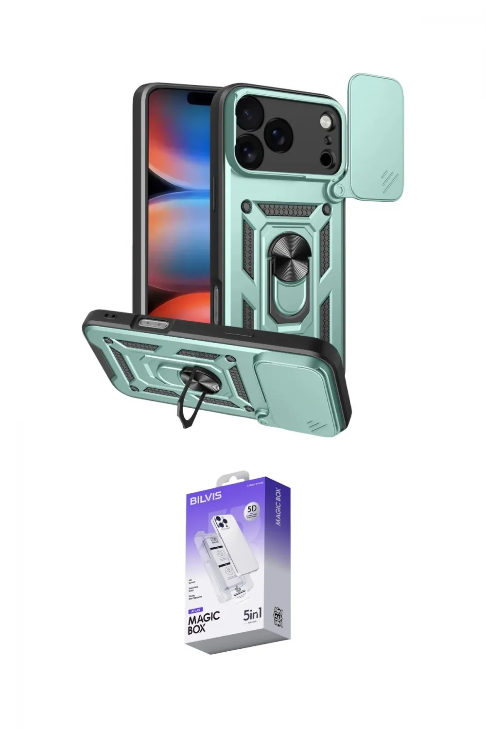 ieg™ iPhone 17 Pro Kılıf Ahenk Klasik - Siyah Bilvis 5in1 3D Magic Cam Ekran Koruyucu
