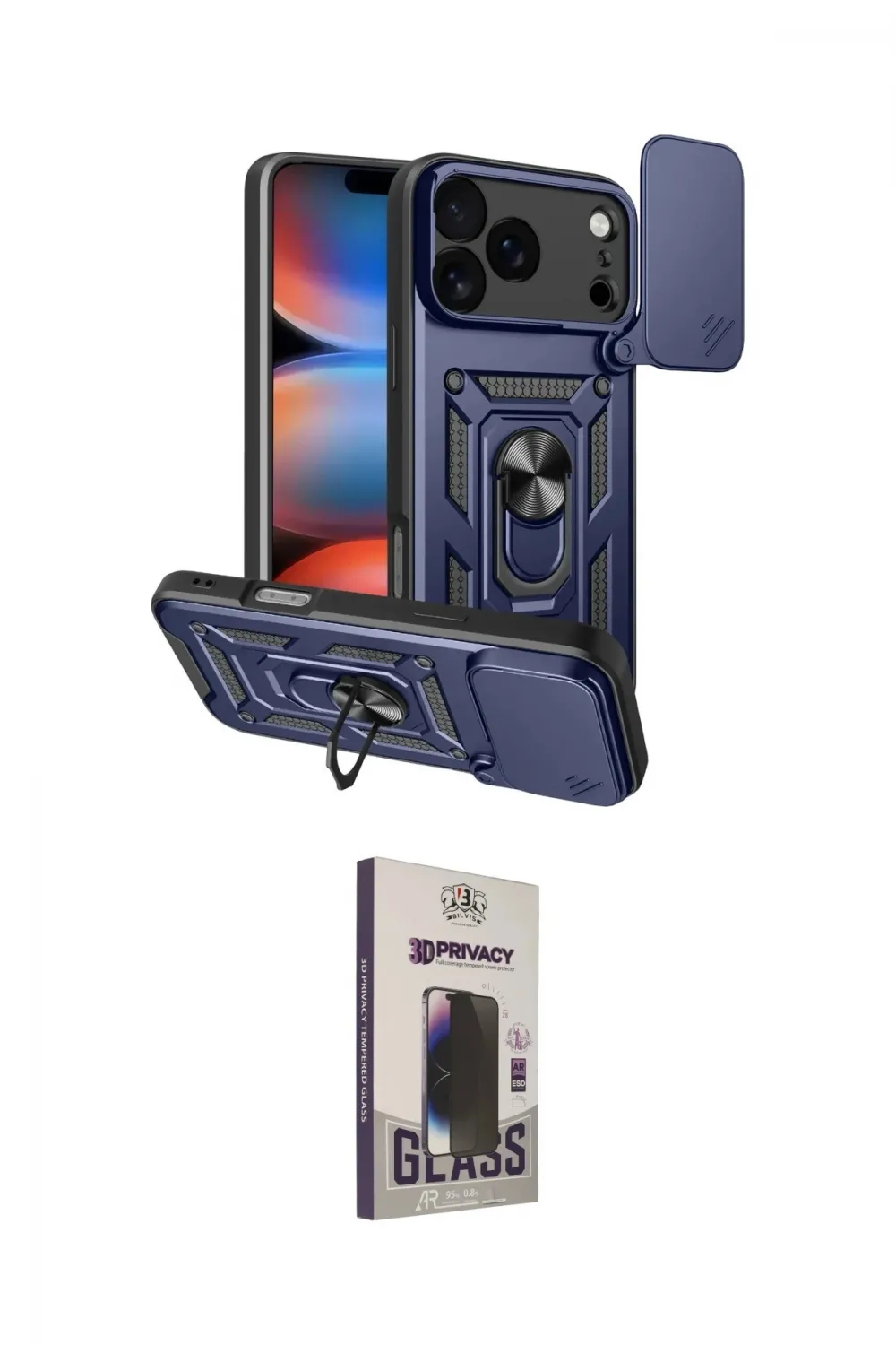 ieg™ iPhone 17 Pro Kılıf Ahenk Klasik - Siyah Bilvis Hayalet Cam Ekran Koruyucu