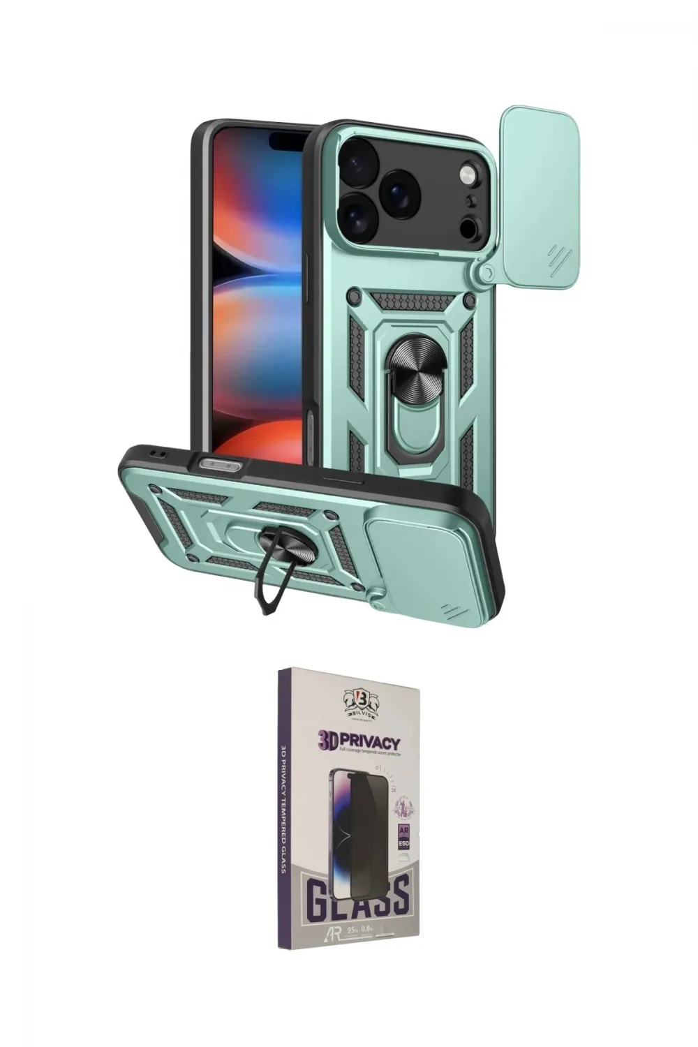 ieg™ iPhone 17 Pro Kılıf Ahenk Klasik - Siyah Bilvis Hayalet Cam Ekran Koruyucu