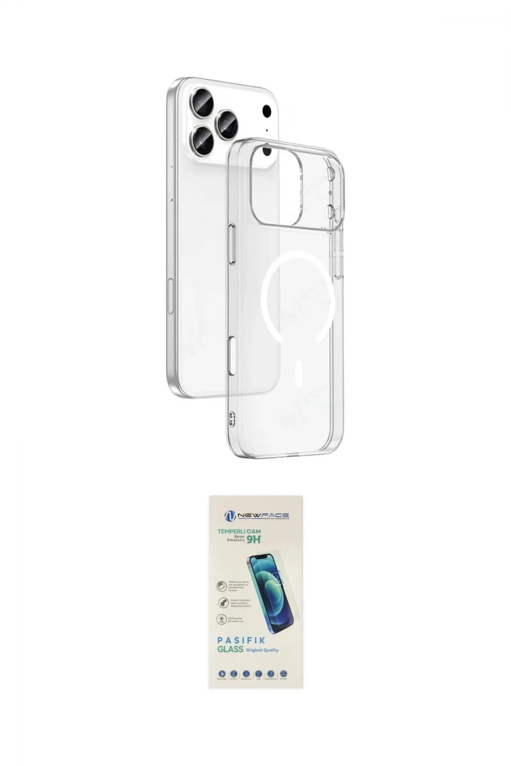 ieg™ iPhone 17 Pro Kılıf Ahenk Minimal Serisi - Şeffaf Pasifik Cam Ekran Koruyucu