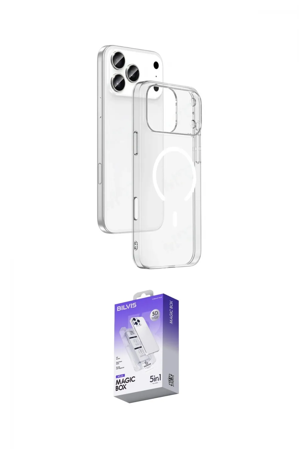 ieg™ iPhone 17 Pro Kılıf Ahenk Minimal Serisi - Siyah Bilvis 5in1 3D Magic Cam Ekran Koruyucu