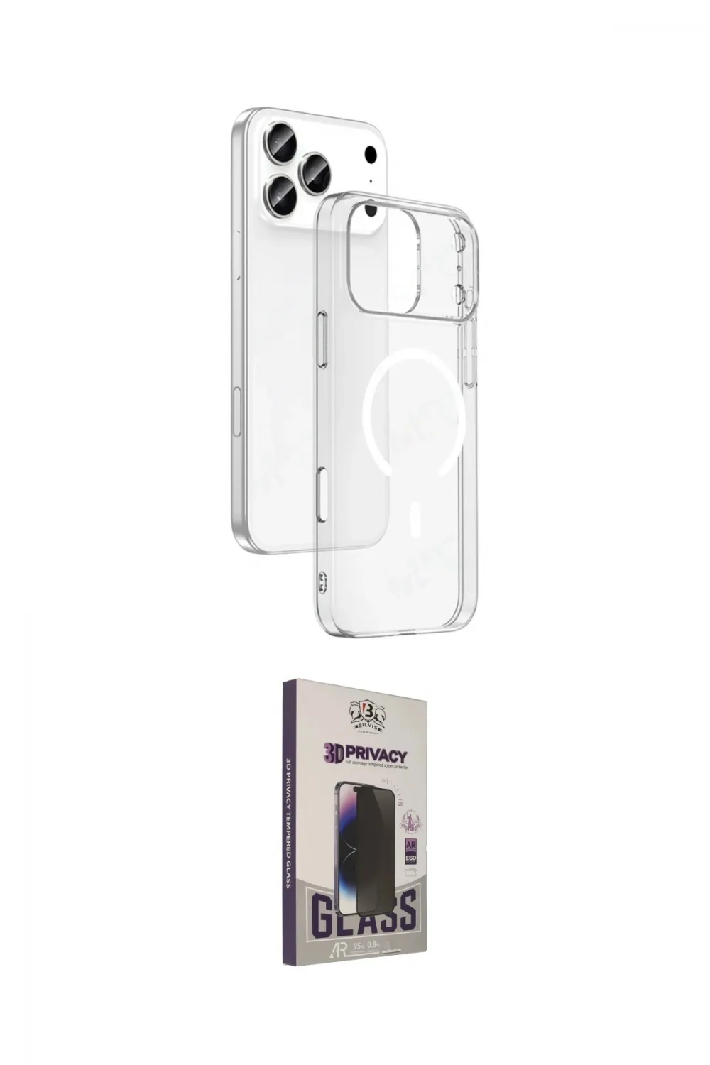 ieg™ iPhone 17 Pro Kılıf Ahenk Minimal Serisi - Siyah Bilvis Hayalet Cam Ekran Koruyucu