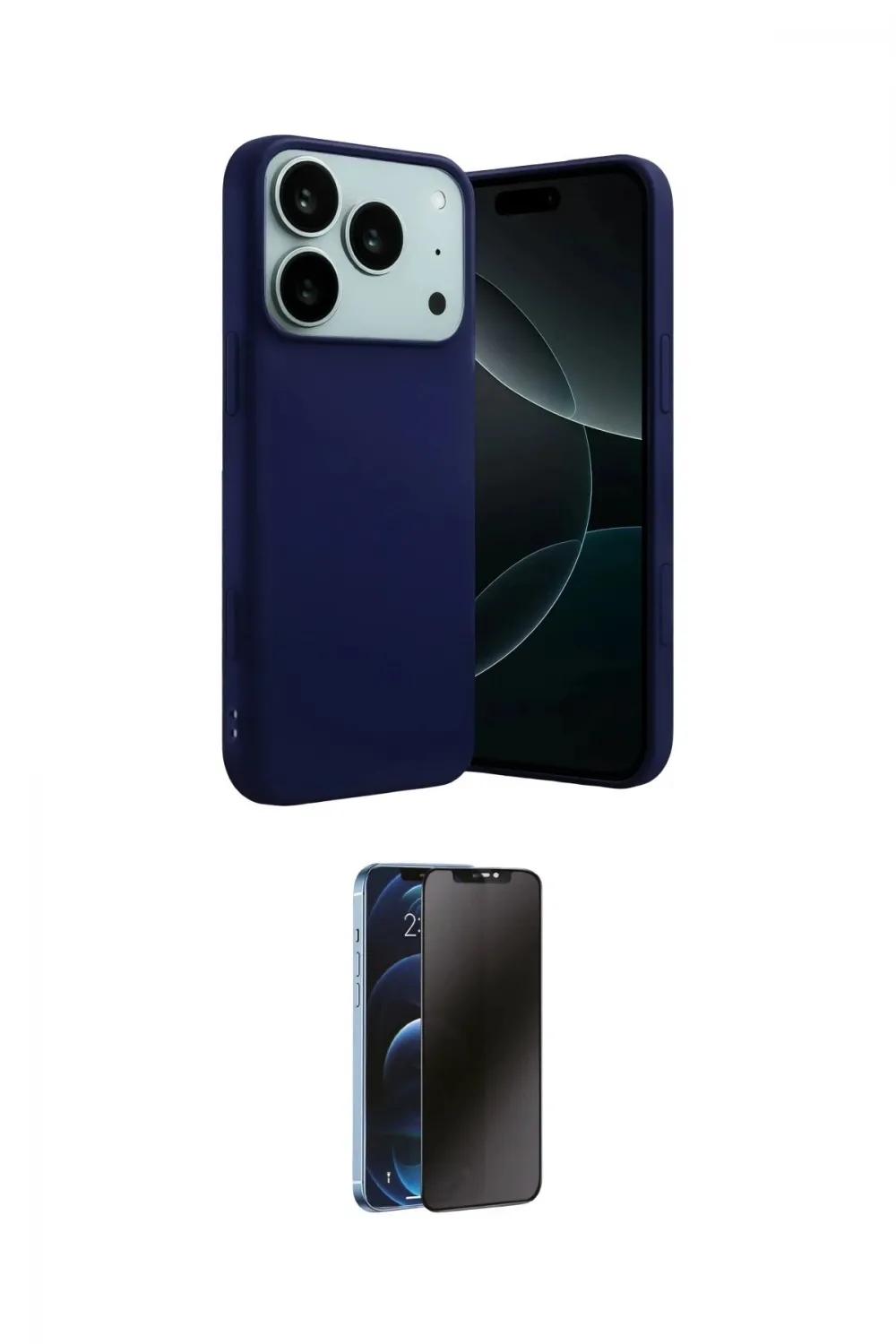 ieg™ iPhone 17 Pro Kılıf Ahenk Serisi - Siyah 3D Antistatik Hayalet Cam Ekran Koruyucu