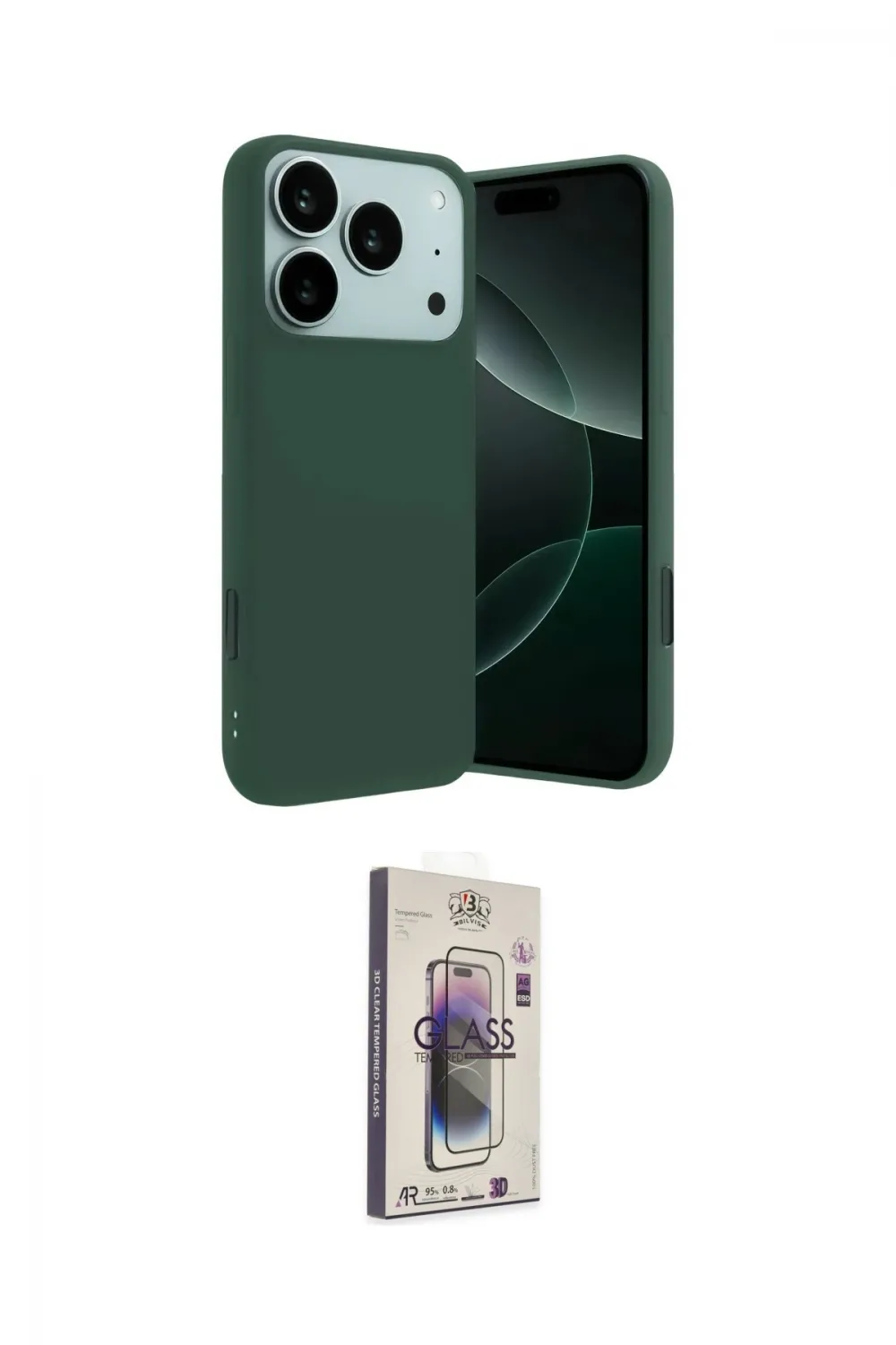 ieg™ iPhone 17 Pro Kılıf Ahenk Serisi - Siyah Bilvis 3D Cam Ekran Koruyucu
