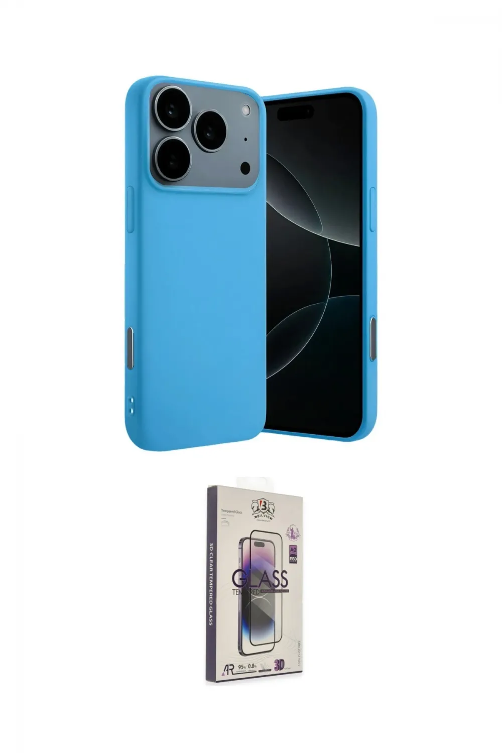 ieg™ iPhone 17 Pro Kılıf Ahenk Serisi - Siyah Bilvis 3D Cam Ekran Koruyucu