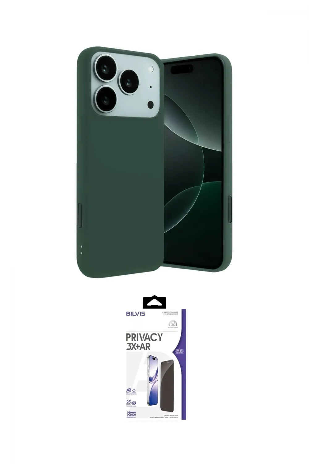 ieg™ iPhone 17 Pro Kılıf Ahenk Serisi - Siyah Bilvis 3X AR Hayalet Cam Ekran Koruyucu