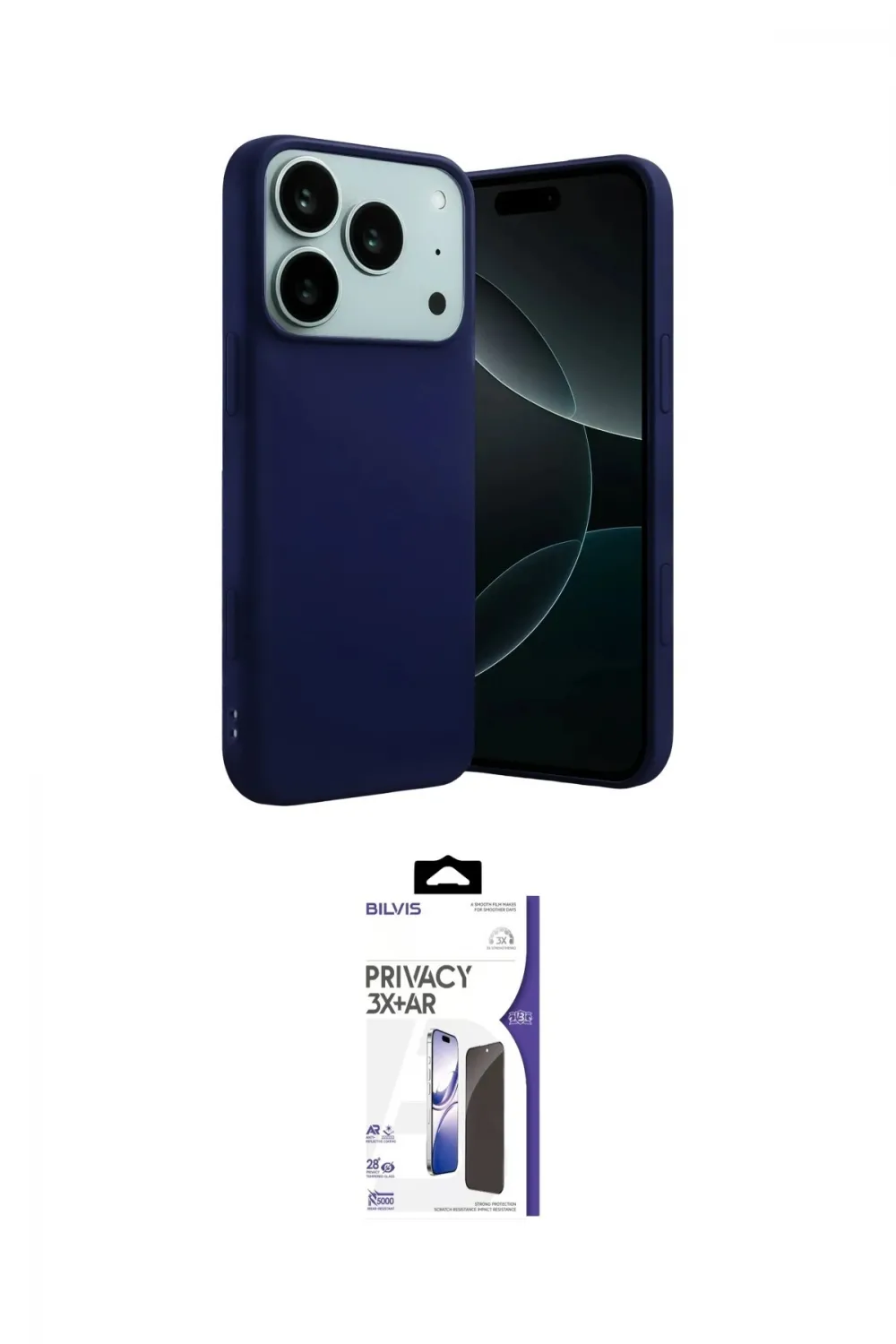 ieg™ iPhone 17 Pro Kılıf Ahenk Serisi - Siyah Bilvis 3X AR Hayalet Cam Ekran Koruyucu