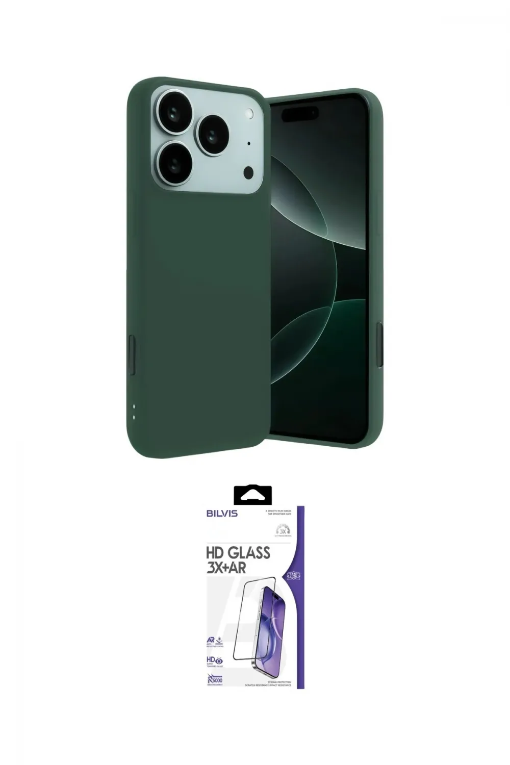 ieg™ iPhone 17 Pro Kılıf Ahenk Serisi - Siyah Bilvis 3X AR HD Cam Ekran Koruyucu