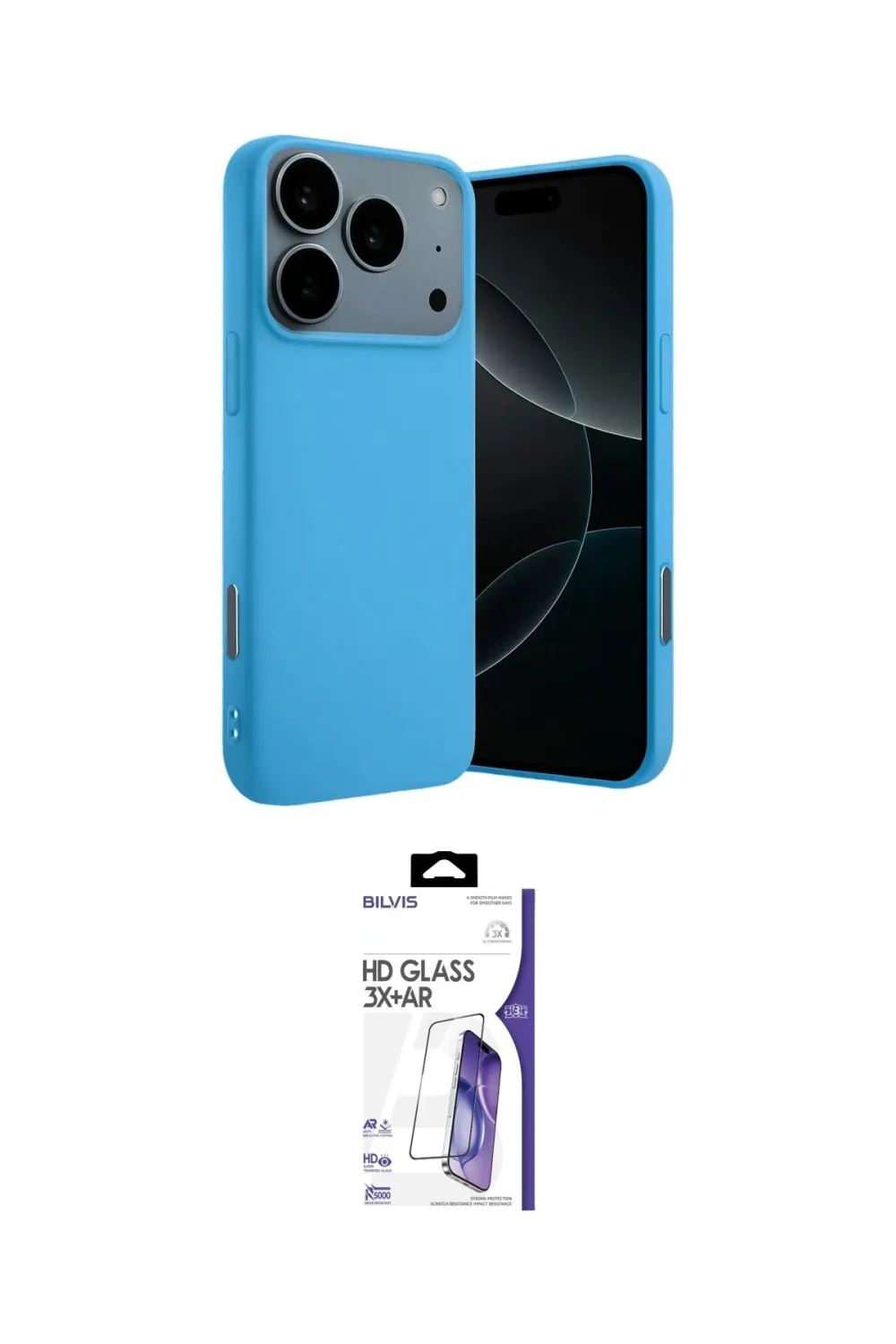 ieg™ iPhone 17 Pro Kılıf Ahenk Serisi - Siyah Bilvis 3X AR HD Cam Ekran Koruyucu